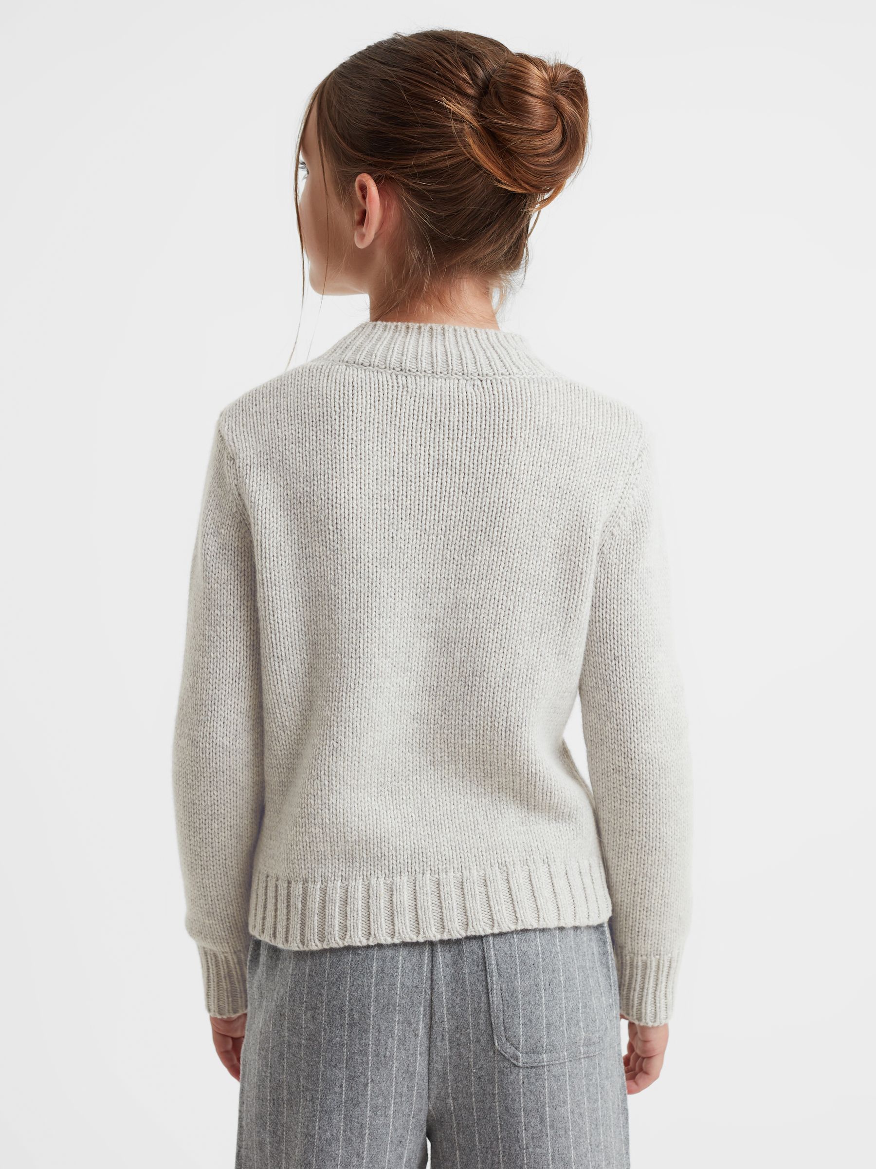 Casual Knitted Polar Bear Jumper in Grey - Image 5 of 6