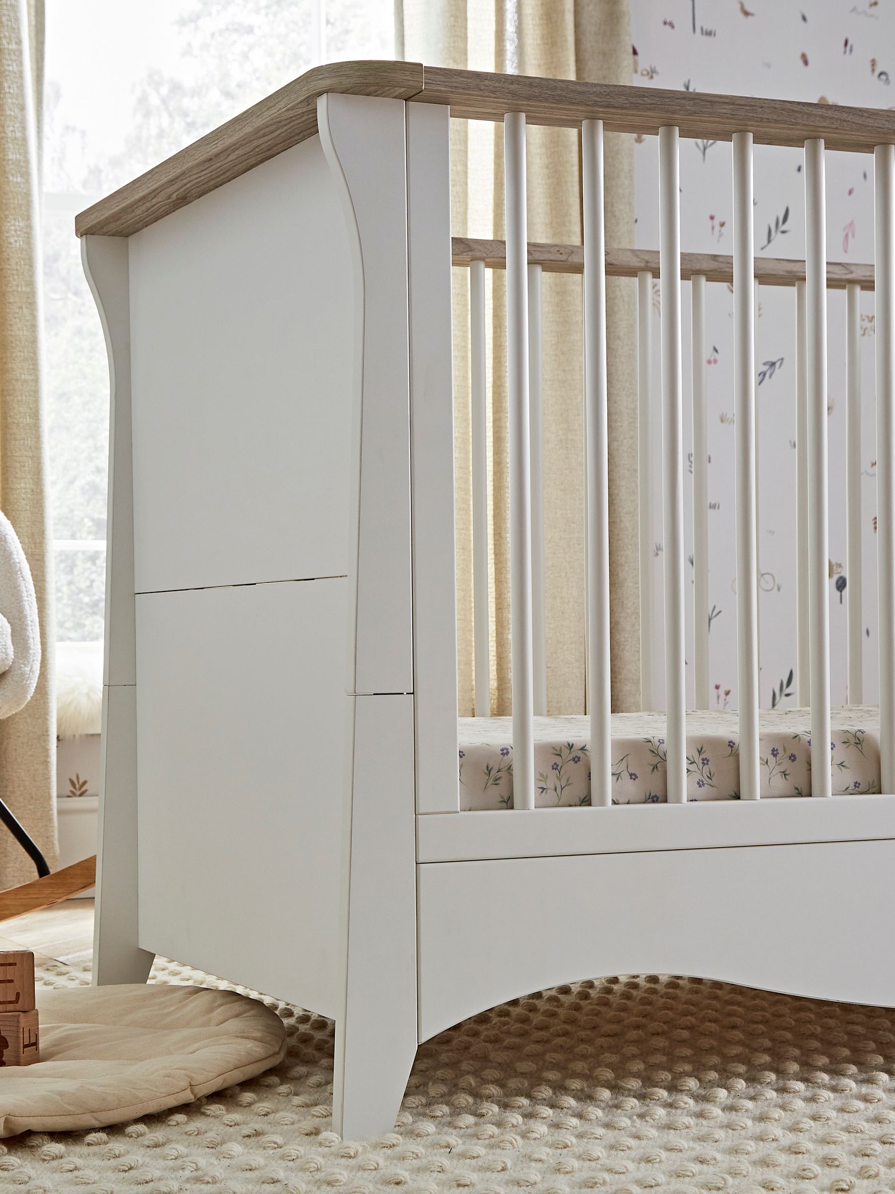 CuddleCo White Ash Clara Cot Bed - Image 3 of 7