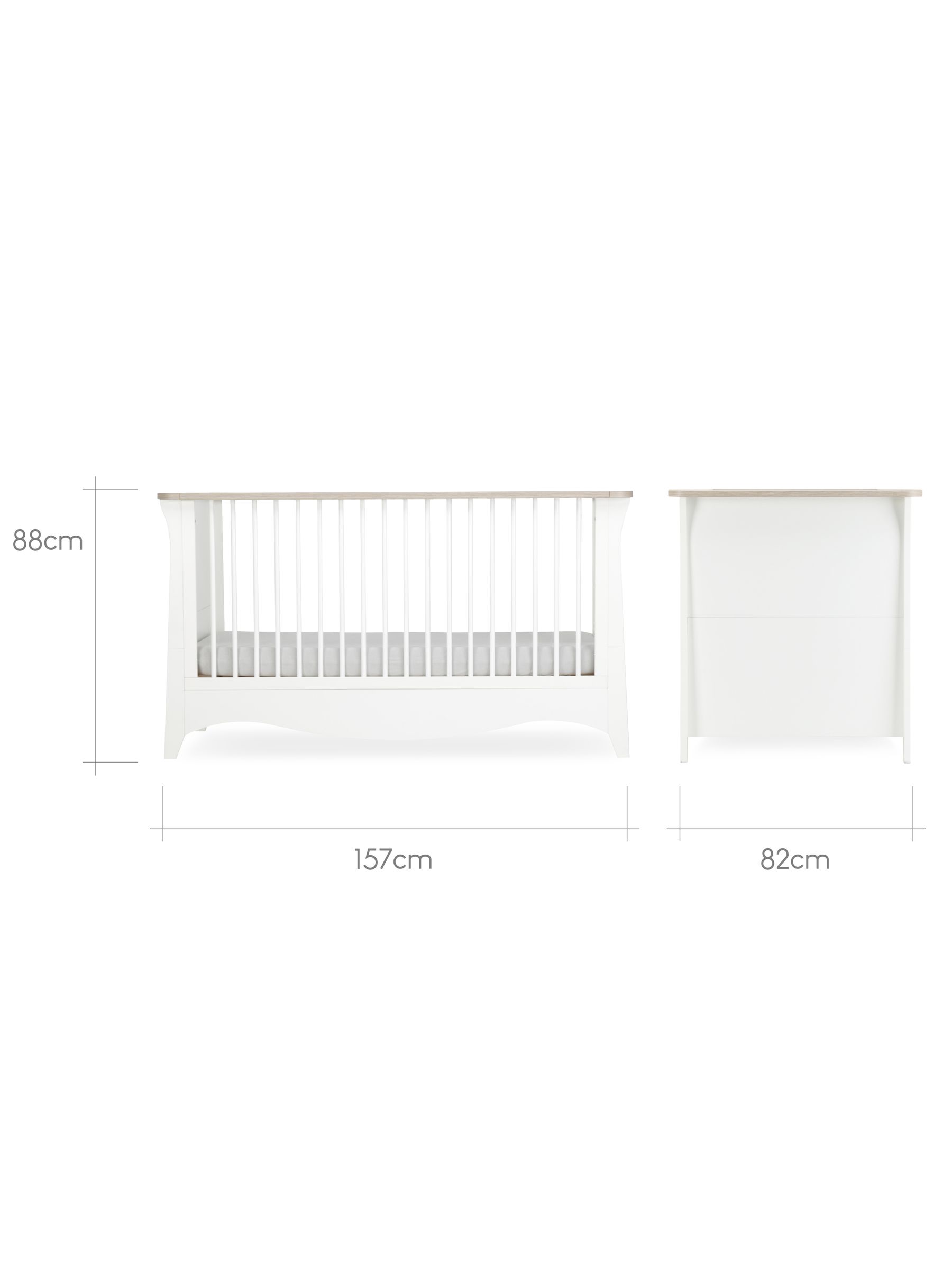 CuddleCo White Ash Clara Cot Bed - Image 6 of 7