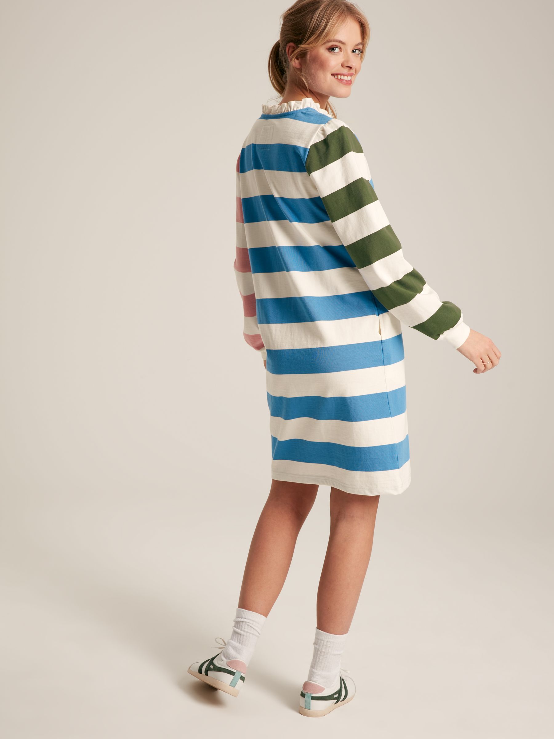 Sophia Multi Striped Cotton Rugby Shirt Dress - Image 2 of 6 Sophia Multi Striped Cotton Rugby Shirt Dress - Image 2 of 6