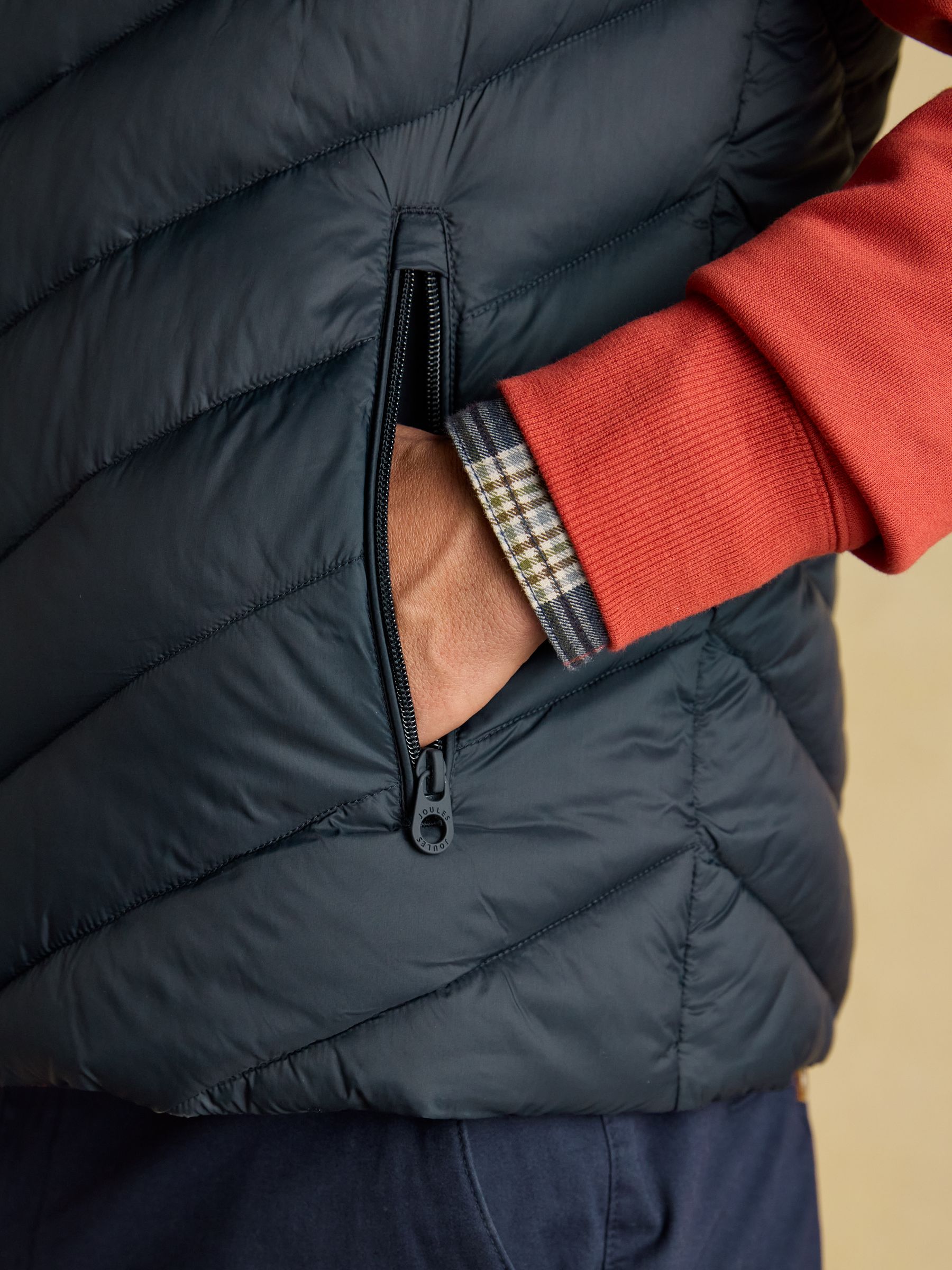 Garrett Navy Showerproof Padded Gilet - Image 6 of 8