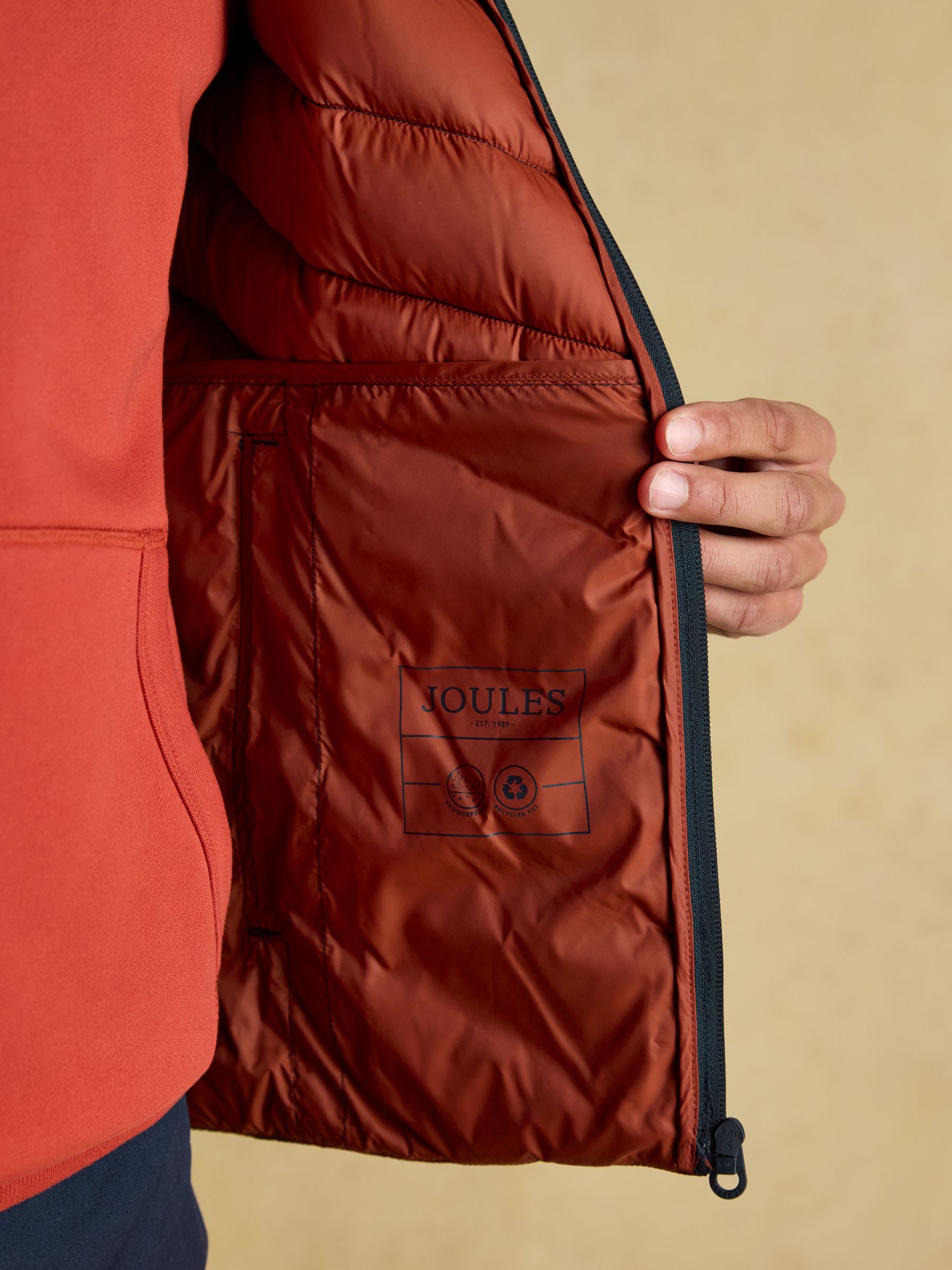 Garrett Navy Showerproof Padded Gilet - Image 8 of 8