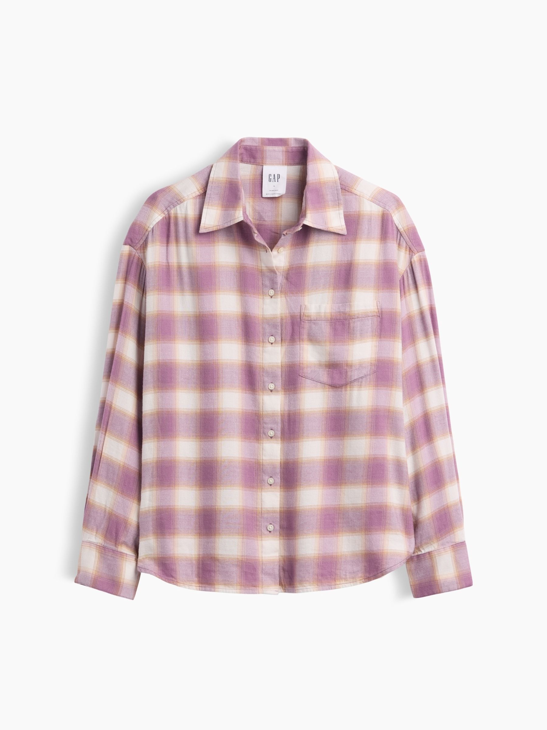 Purple Check Oversized Flannel Shirt - Image 5 of 5