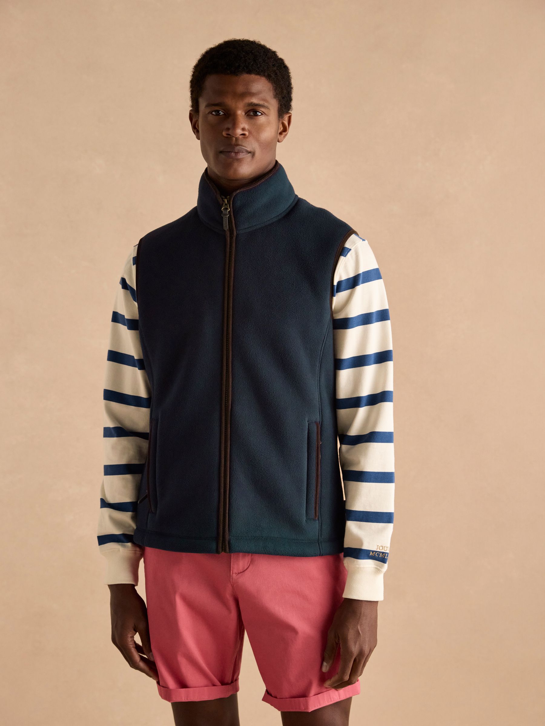 Greenfield Navy Blue Full Zip Fleece Gilet - Image 1 of 10 Greenfield Navy Blue Full Zip Fleece Gilet - Image 1 of 10