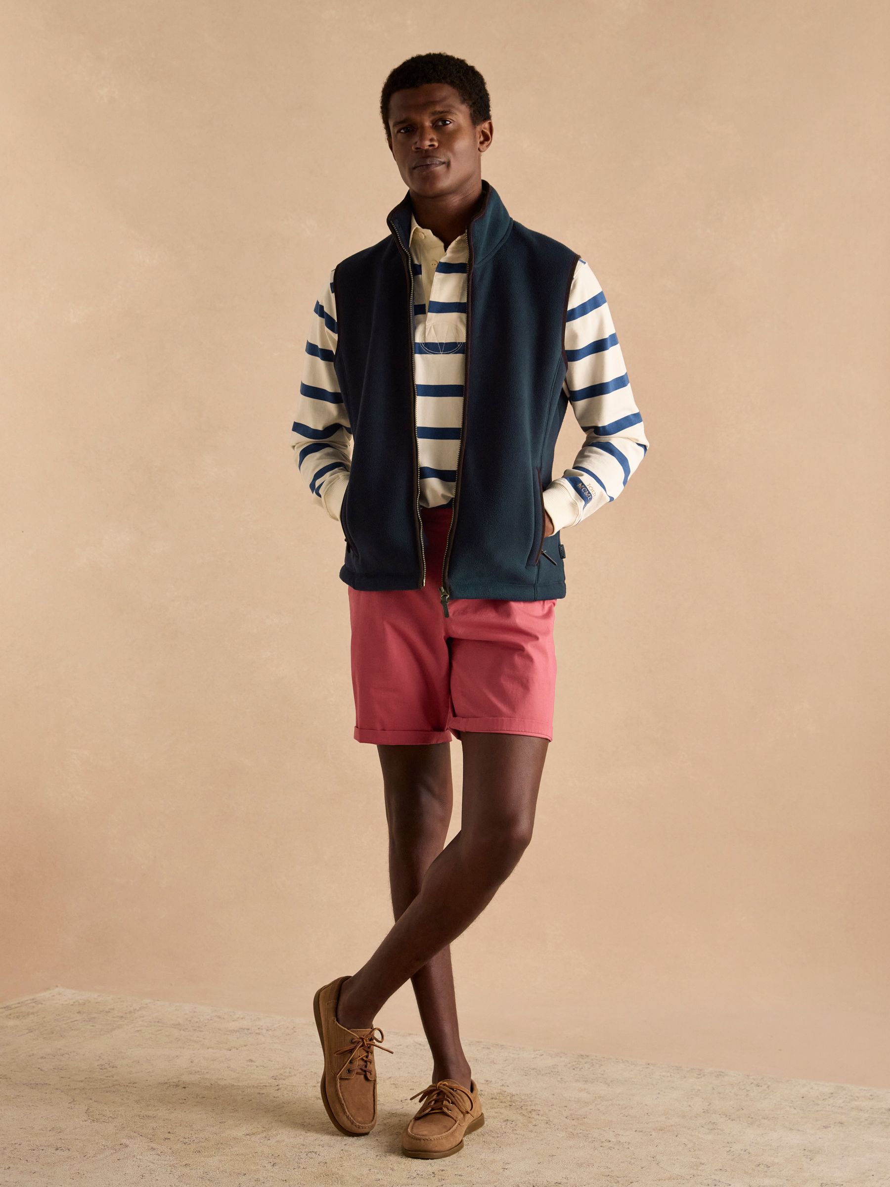 Greenfield Navy Blue Full Zip Fleece Gilet | Joules