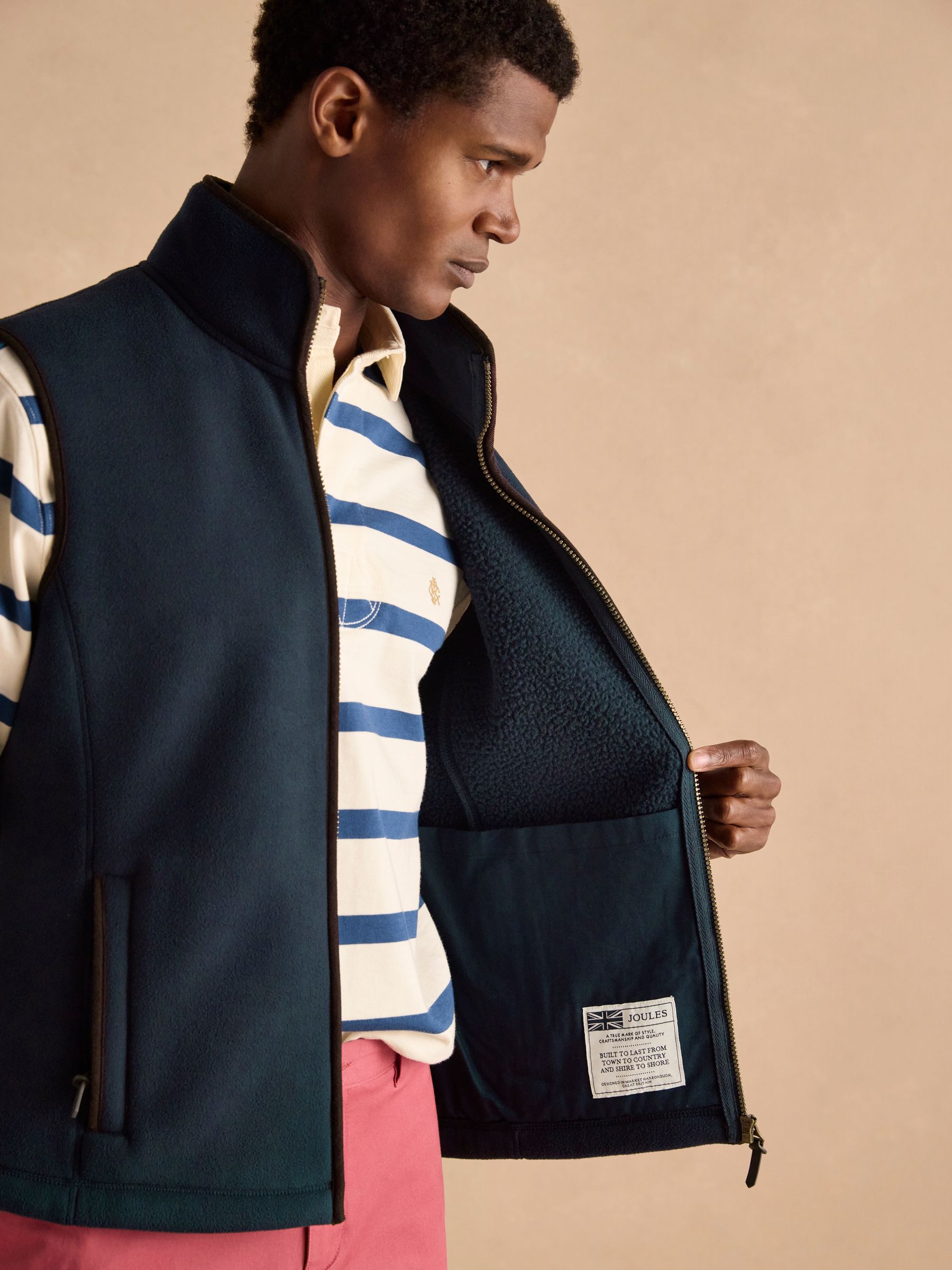 Greenfield Navy Blue Full Zip Fleece Gilet - Image 7 of 10