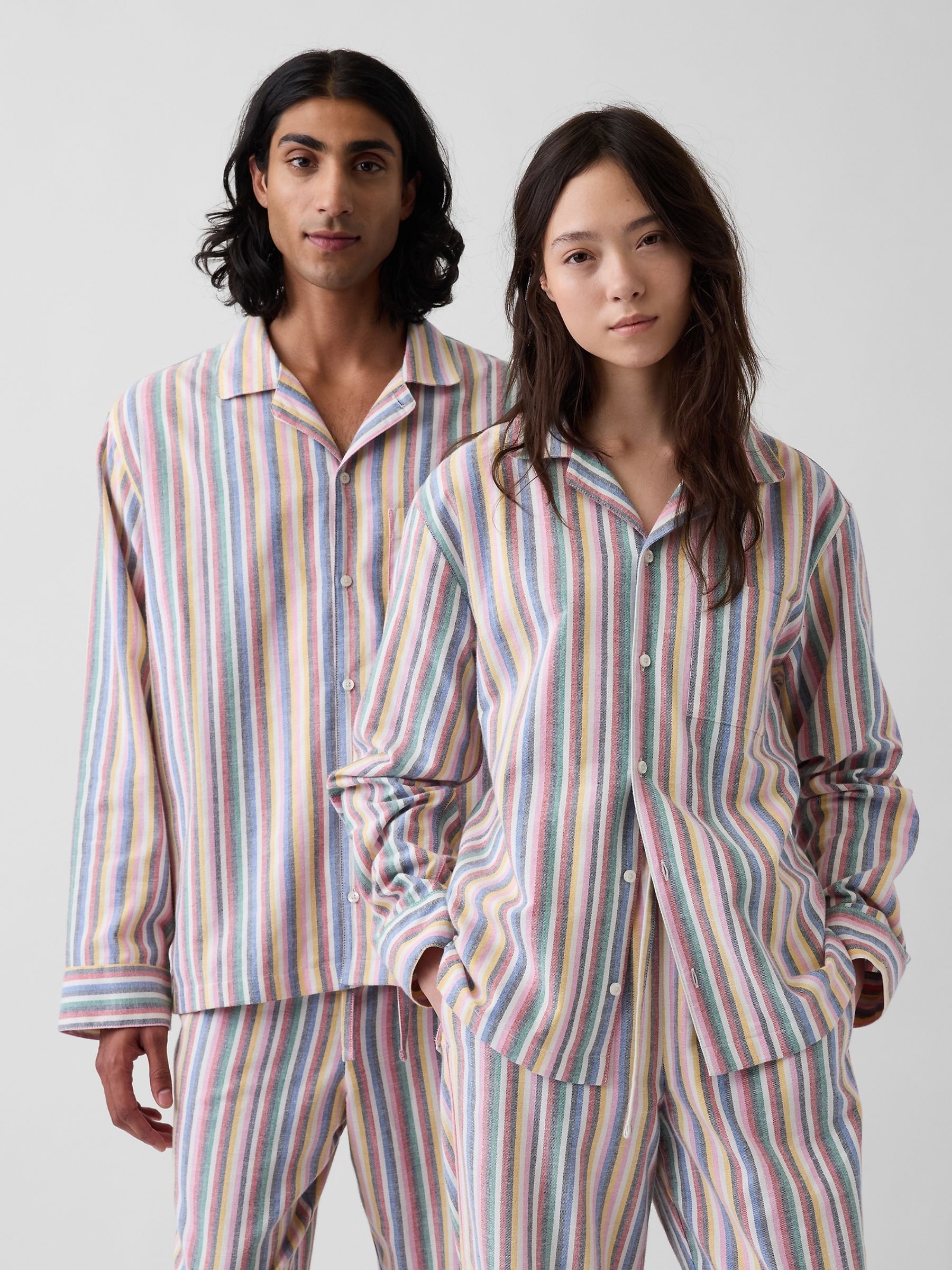 Multi Stripe Softest Flannel Pyjamas Shirt - Image 1 of 5 Multi Stripe Softest Flannel Pyjamas Shirt - Image 1 of 5