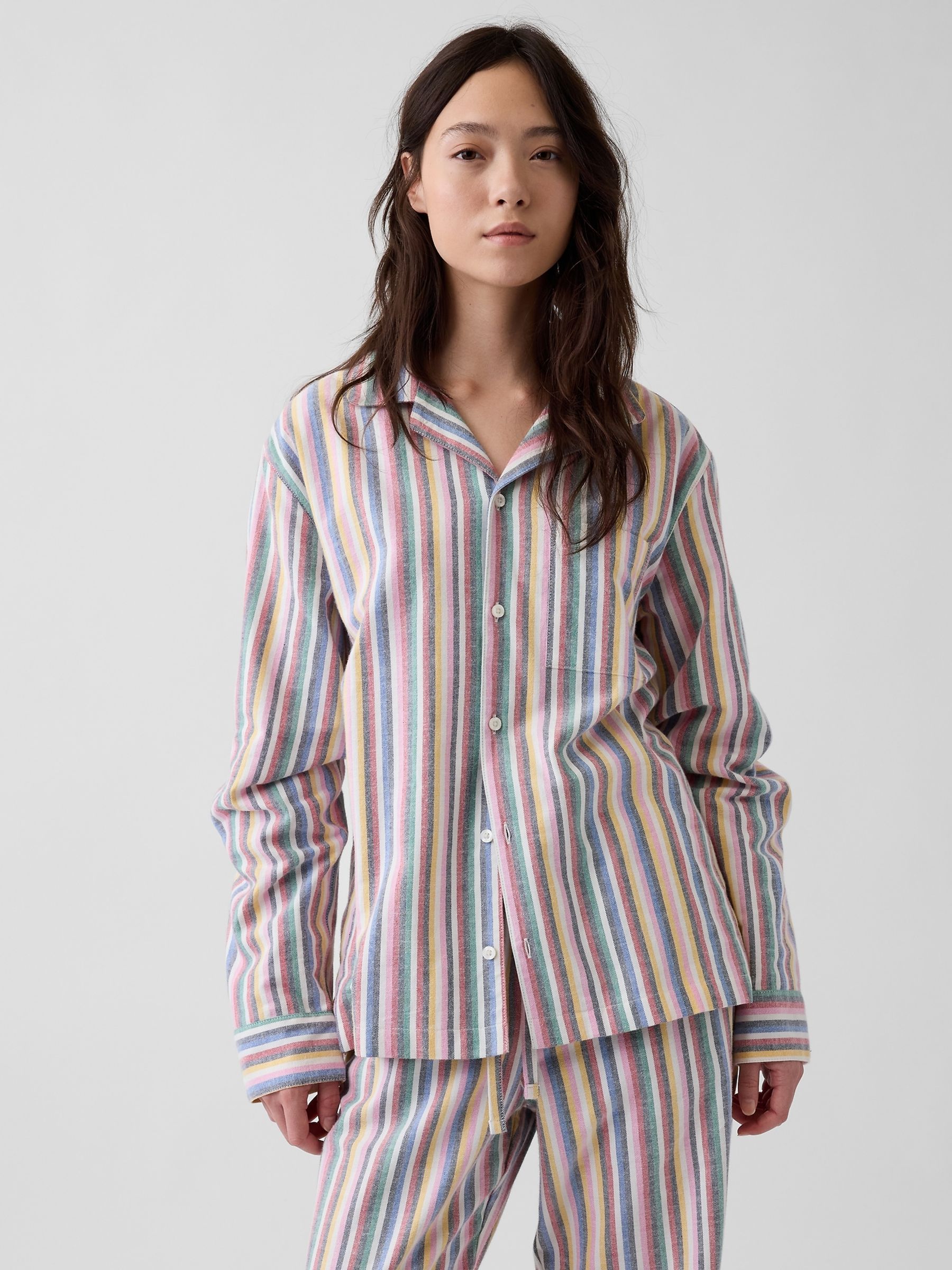 Multi Stripe Softest Flannel Pyjamas Shirt - Image 3 of 5