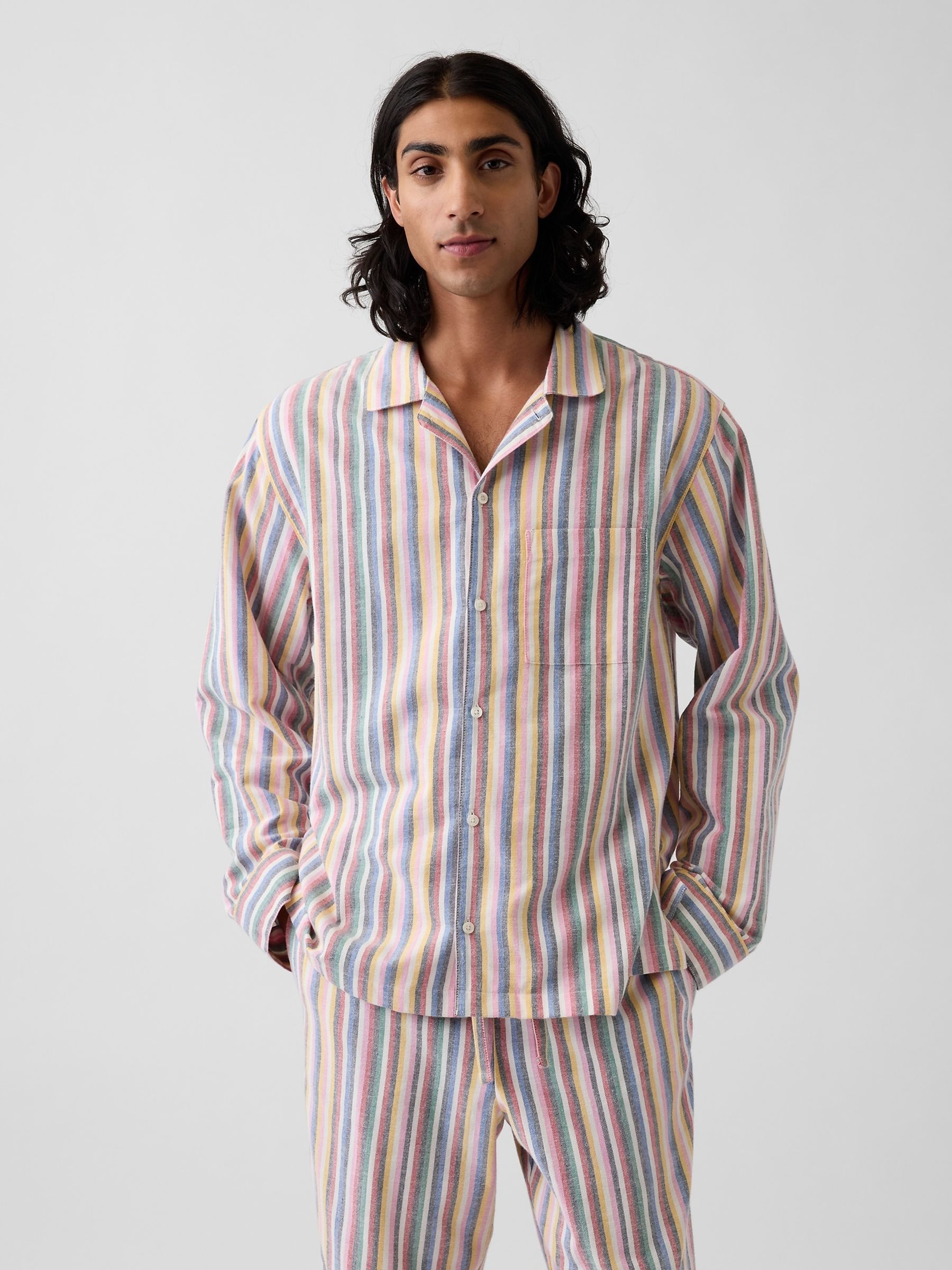 Multi Stripe Softest Flannel Pyjamas Shirt - Image 5 of 5 Multi Stripe Softest Flannel Pyjamas Shirt - Image 5 of 5