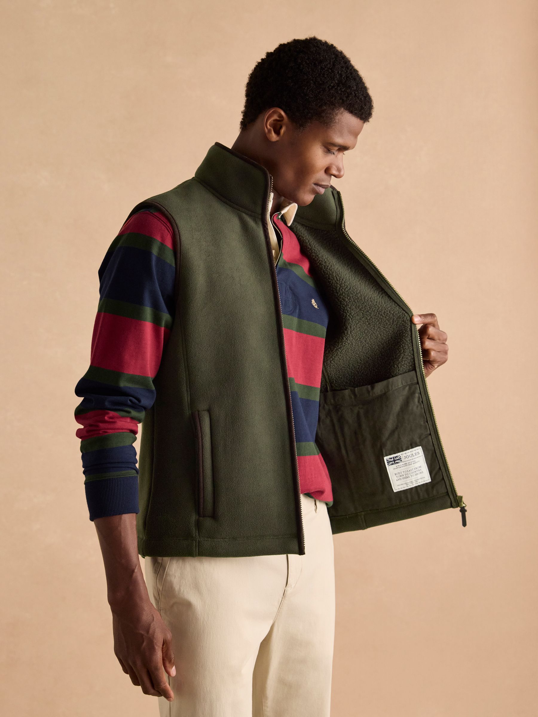 Greenfield Green Full Zip Fleece Gilet - Image 6 of 8