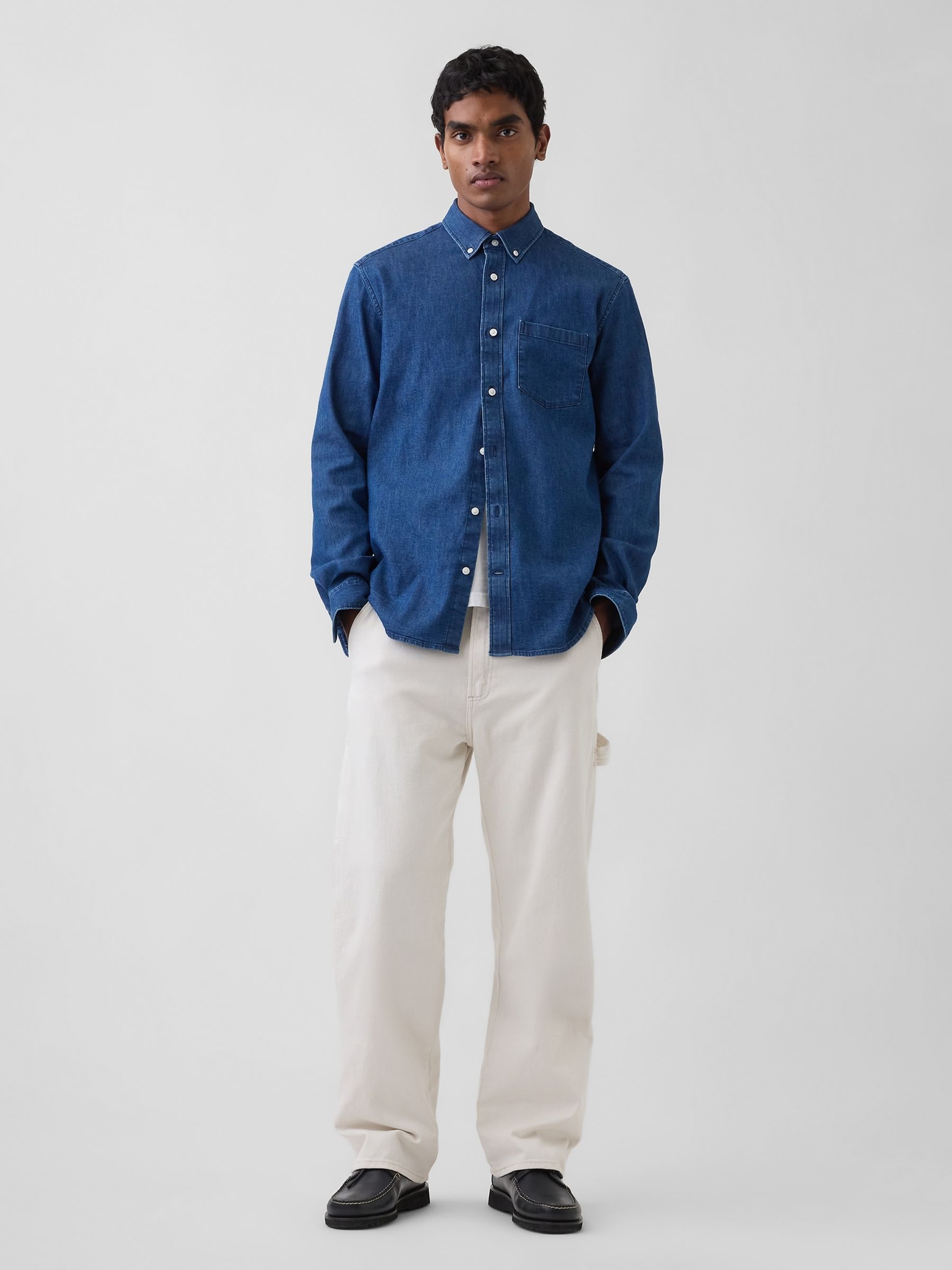 Medium Wash Denim Pocket Shirt - Image 3 of 4