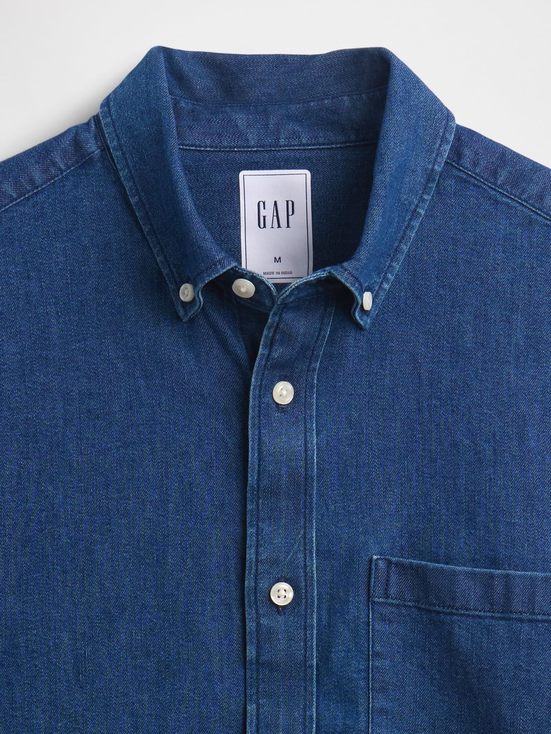 Medium Wash Denim Pocket Shirt - Image 4 of 4 Medium Wash Denim Pocket Shirt - Image 4 of 4