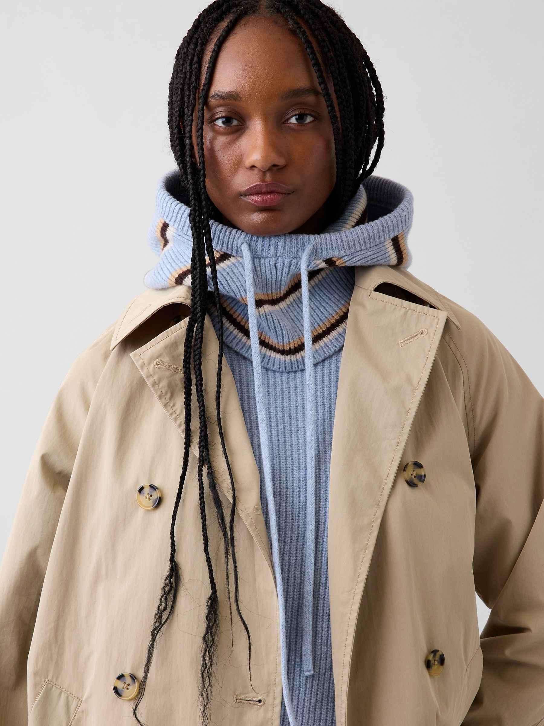 Blue CashSoft Drawcord Snood Hat - Image 1 of 3