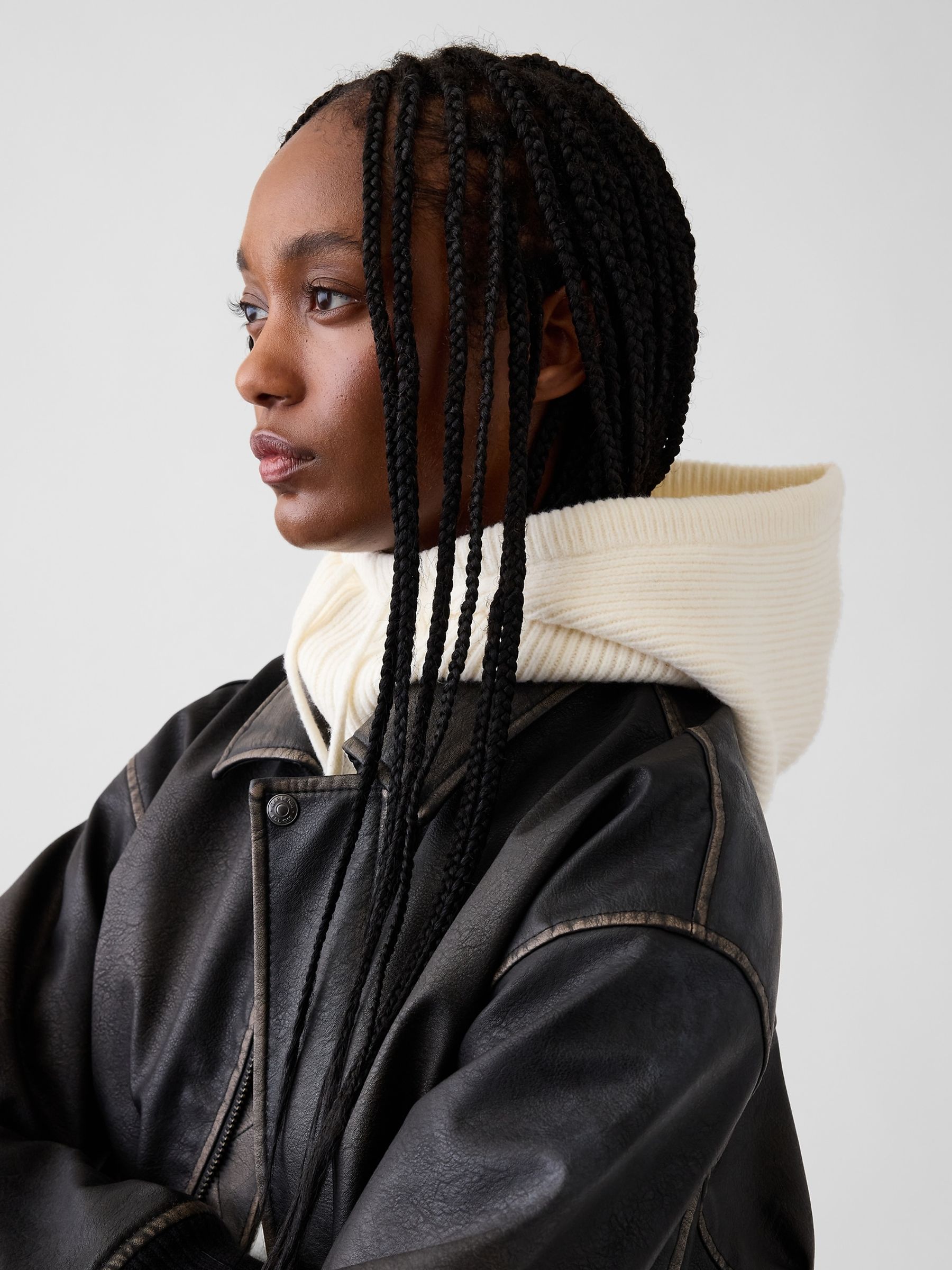 Cream CashSoft Drawcord Snood Hat - Image 1 of 3 Cream CashSoft Drawcord Snood Hat - Image 1 of 3