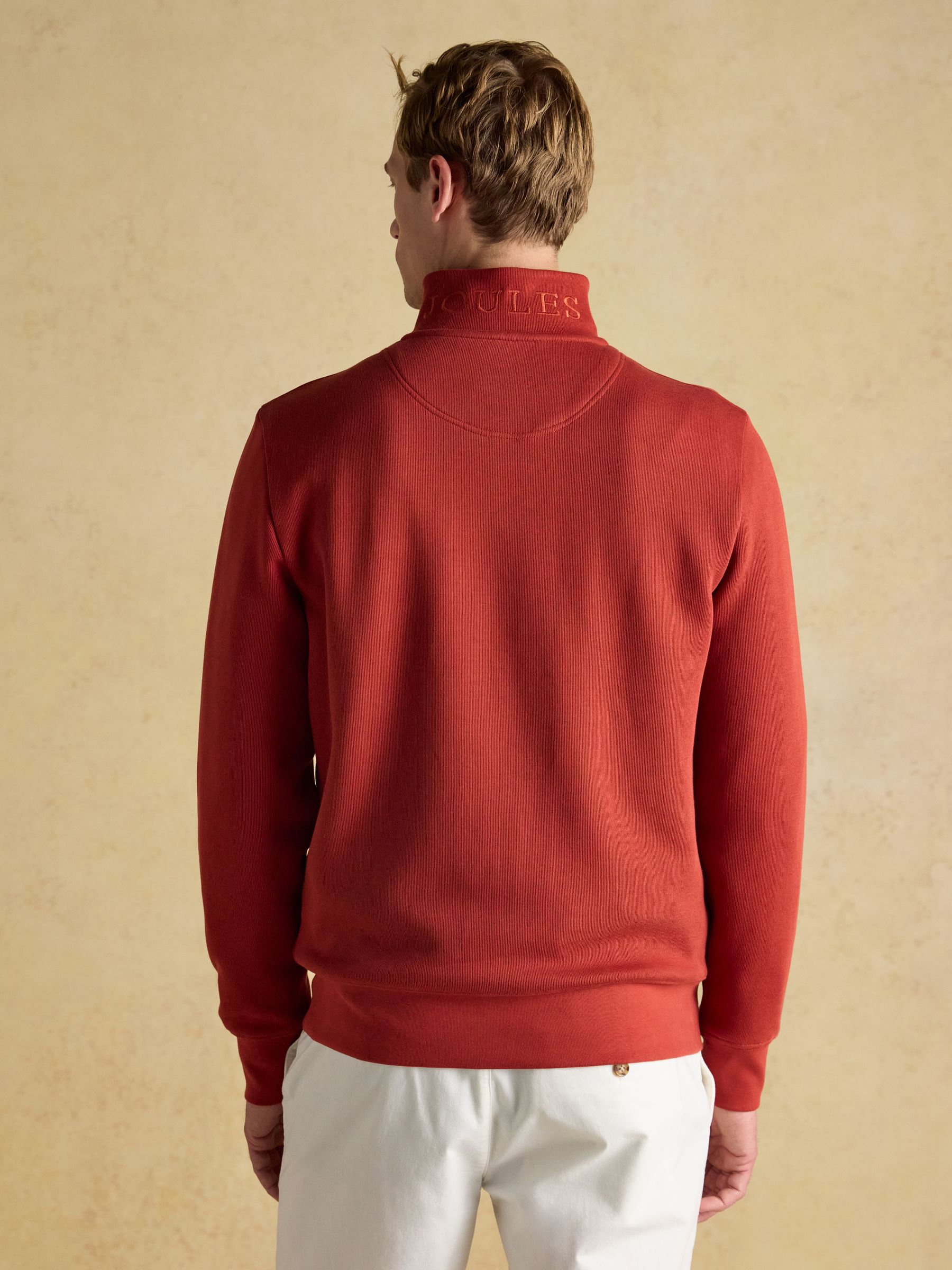 Alistair Orange Quarter Zip Cotton Sweatshirt - Image 2 of 9