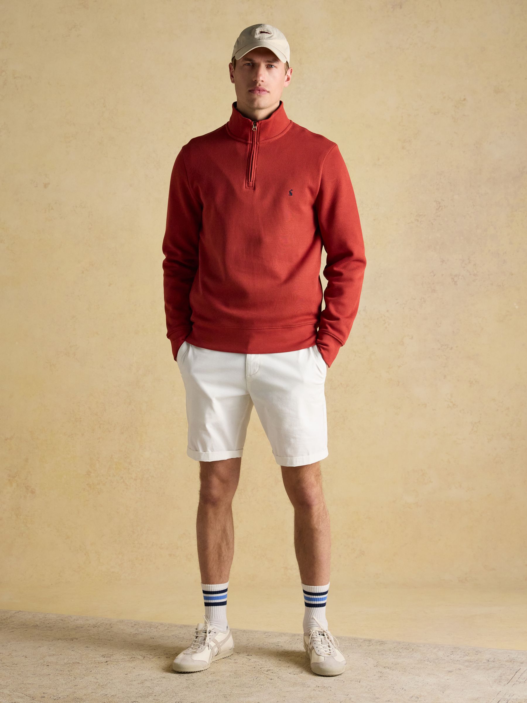 Alistair Orange Quarter Zip Cotton Sweatshirt - Image 5 of 9
