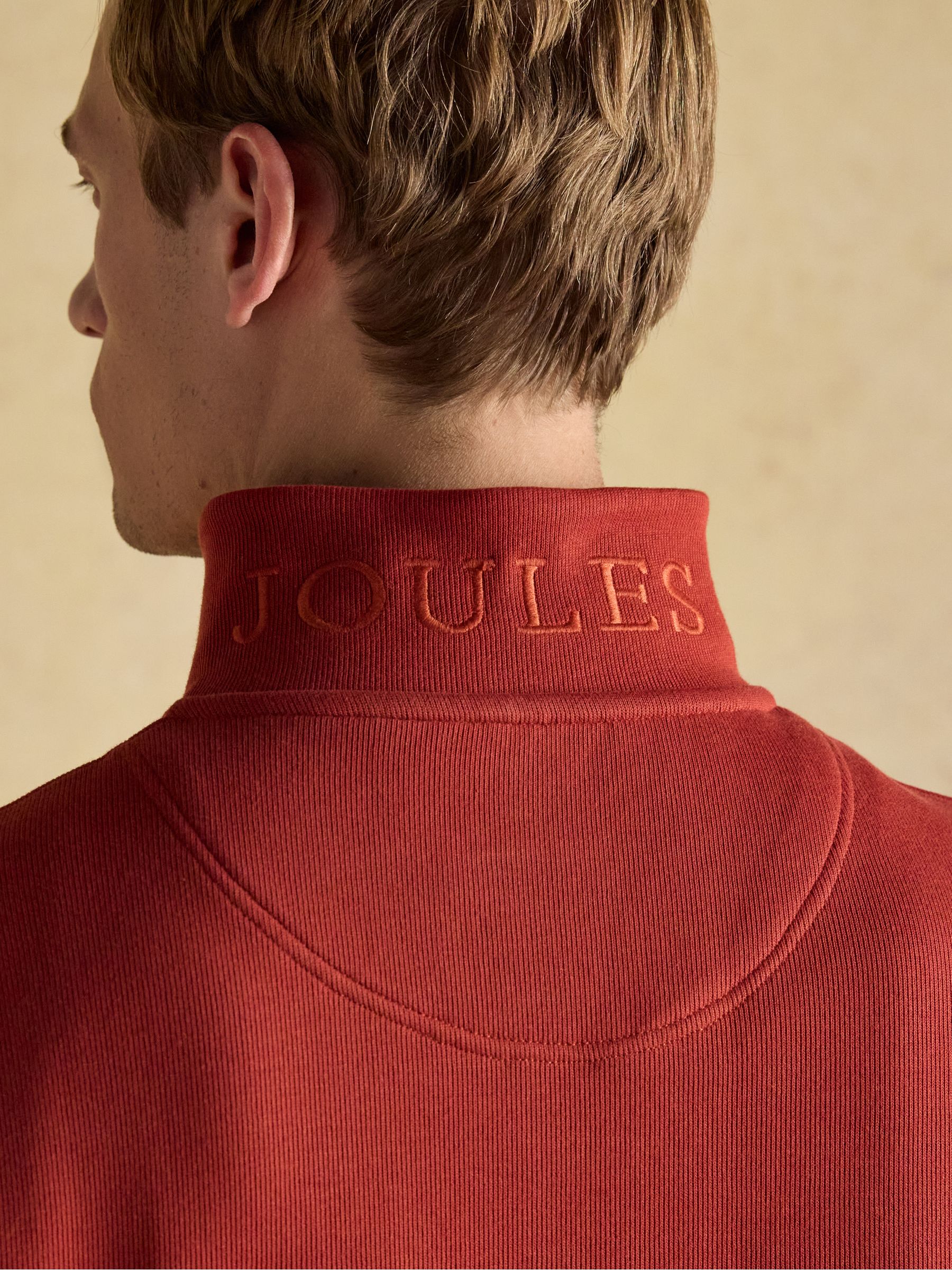 Alistair Orange Quarter Zip Cotton Sweatshirt - Image 8 of 9