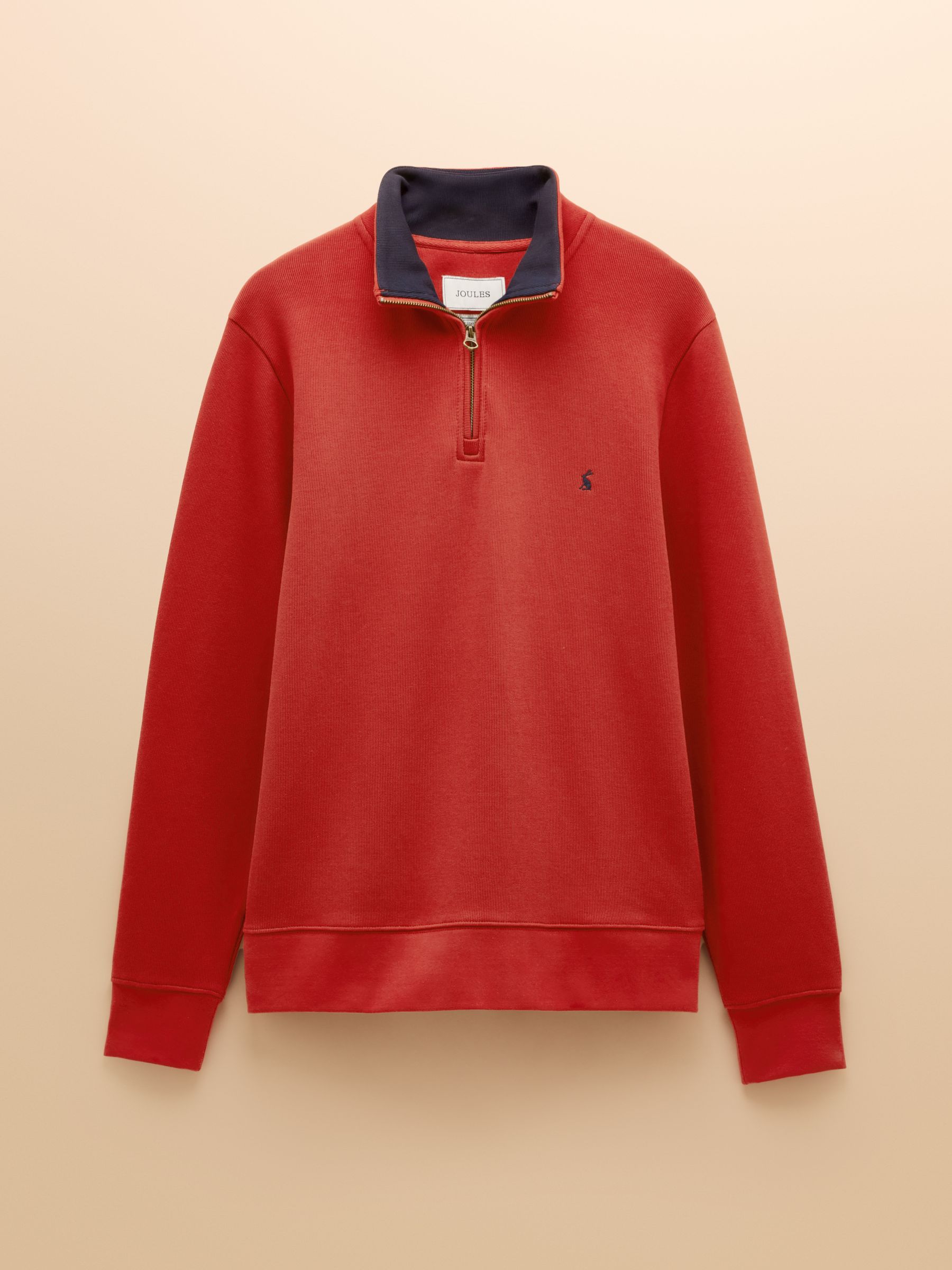 Alistair Orange Quarter Zip Cotton Sweatshirt - Image 9 of 9