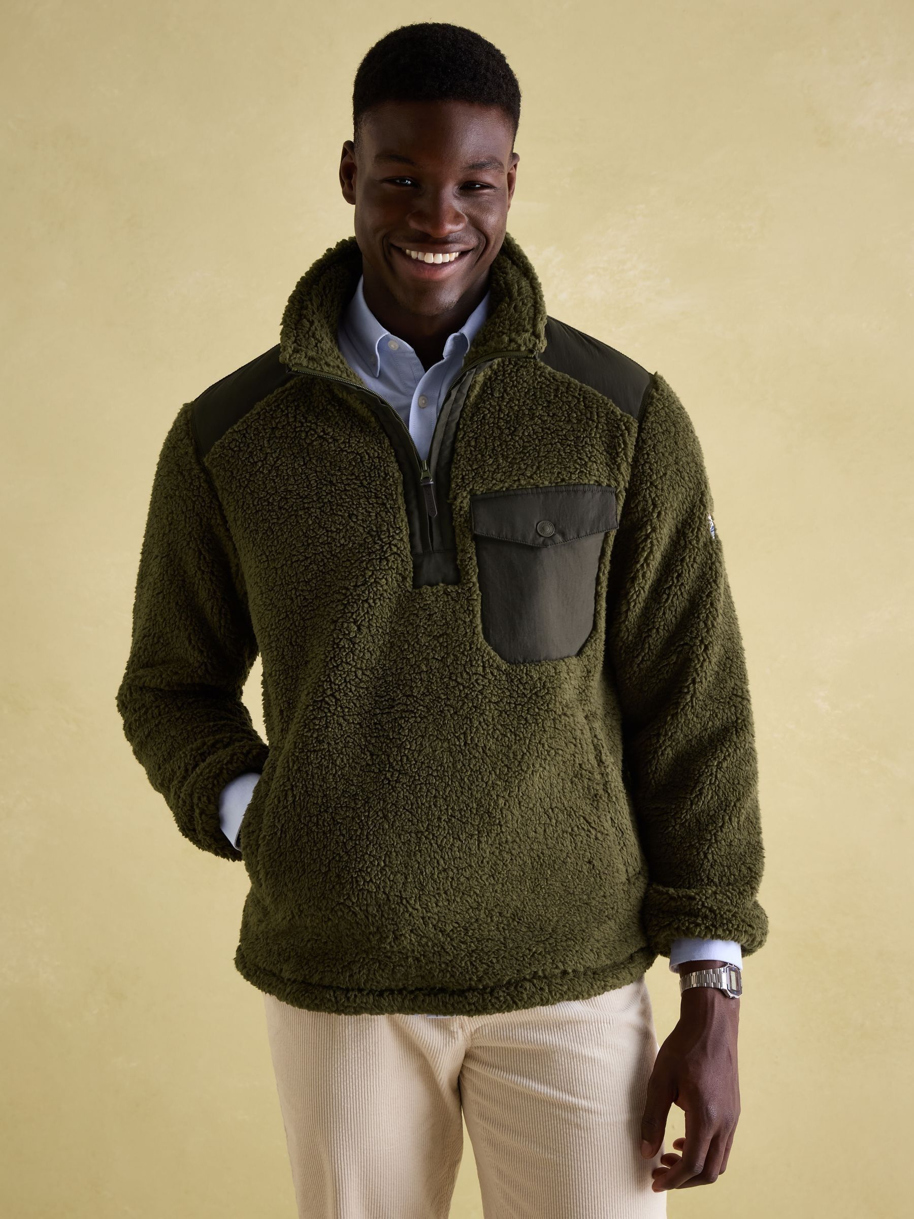 Billy Green Quarter Zip Borg Fleece Sweatshirt | Joules