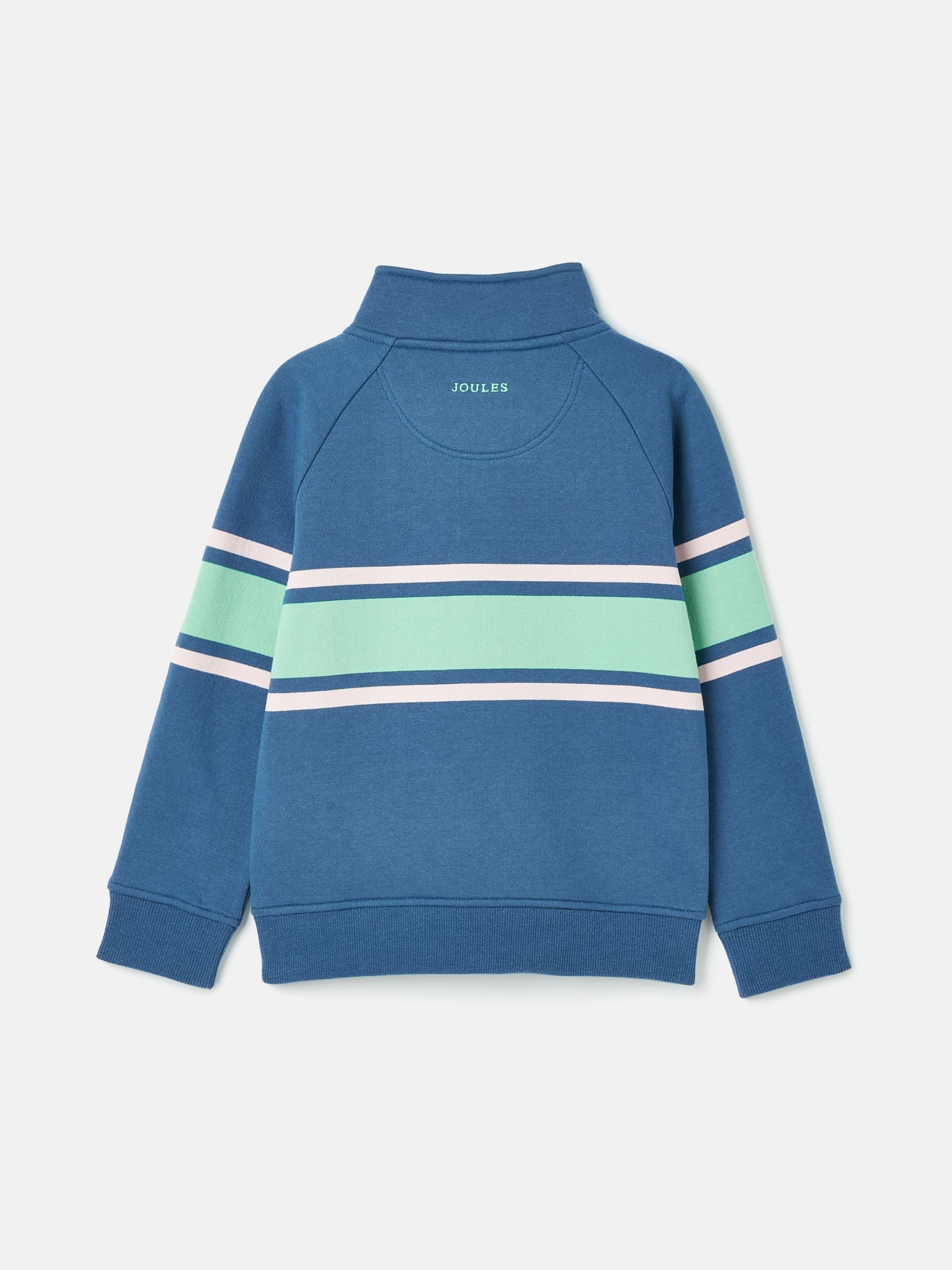 Finn Blue Striped Quarter Zip Sweatshirt - Image 2 of 6