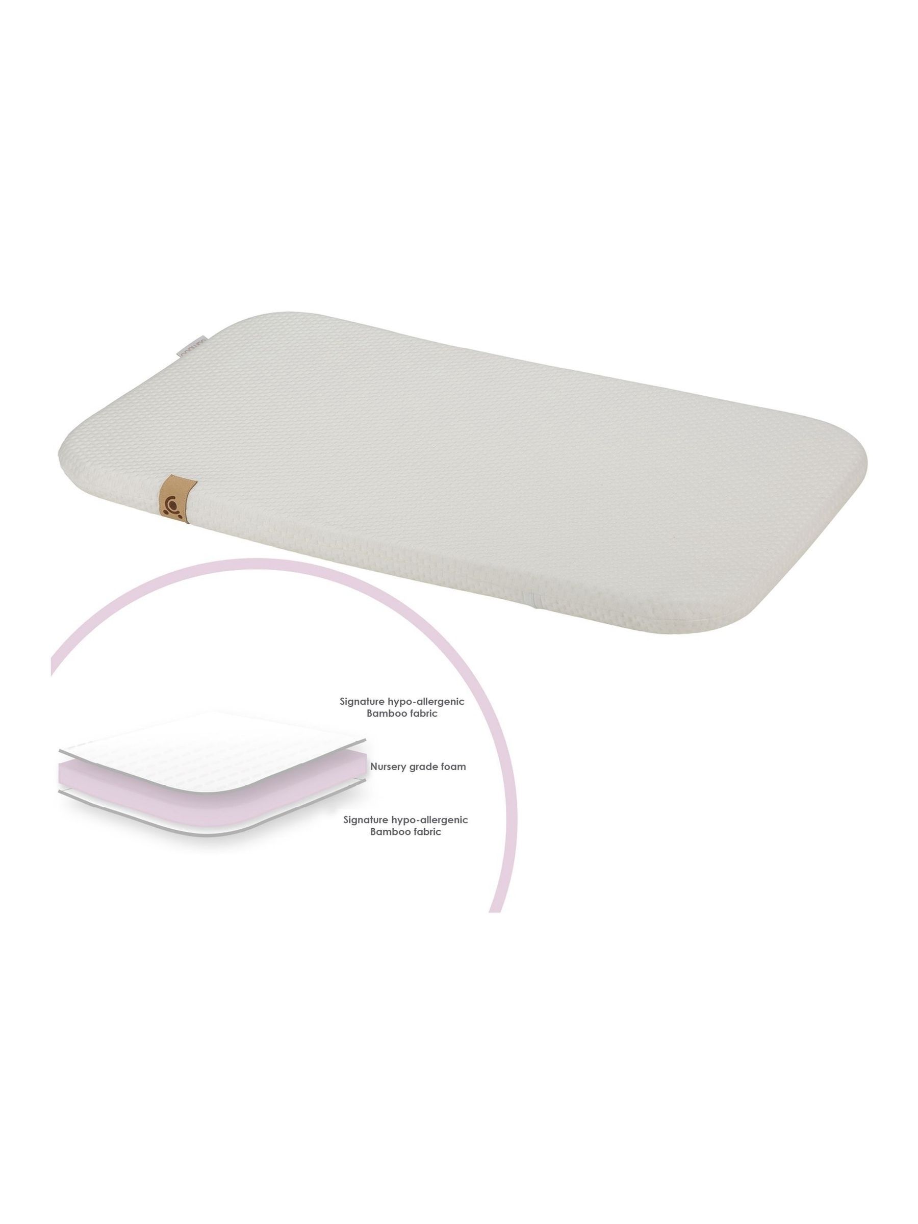 Cuddleco White Hypo Allergenic Bamboo Co Sleeper Basket Mattress - Image 5 of 5