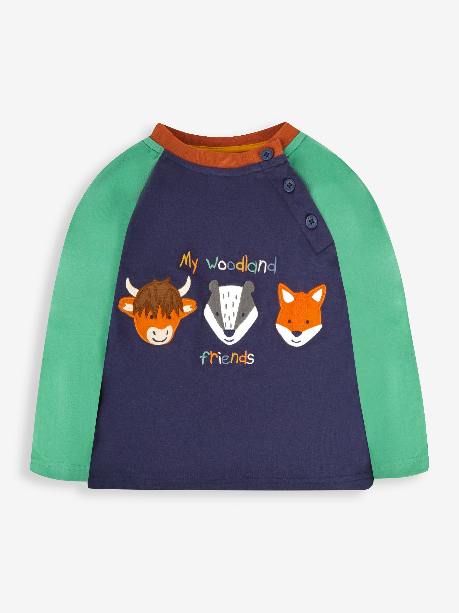 Navy Woodland Heads Appliqué Top - Image 1 of 2
