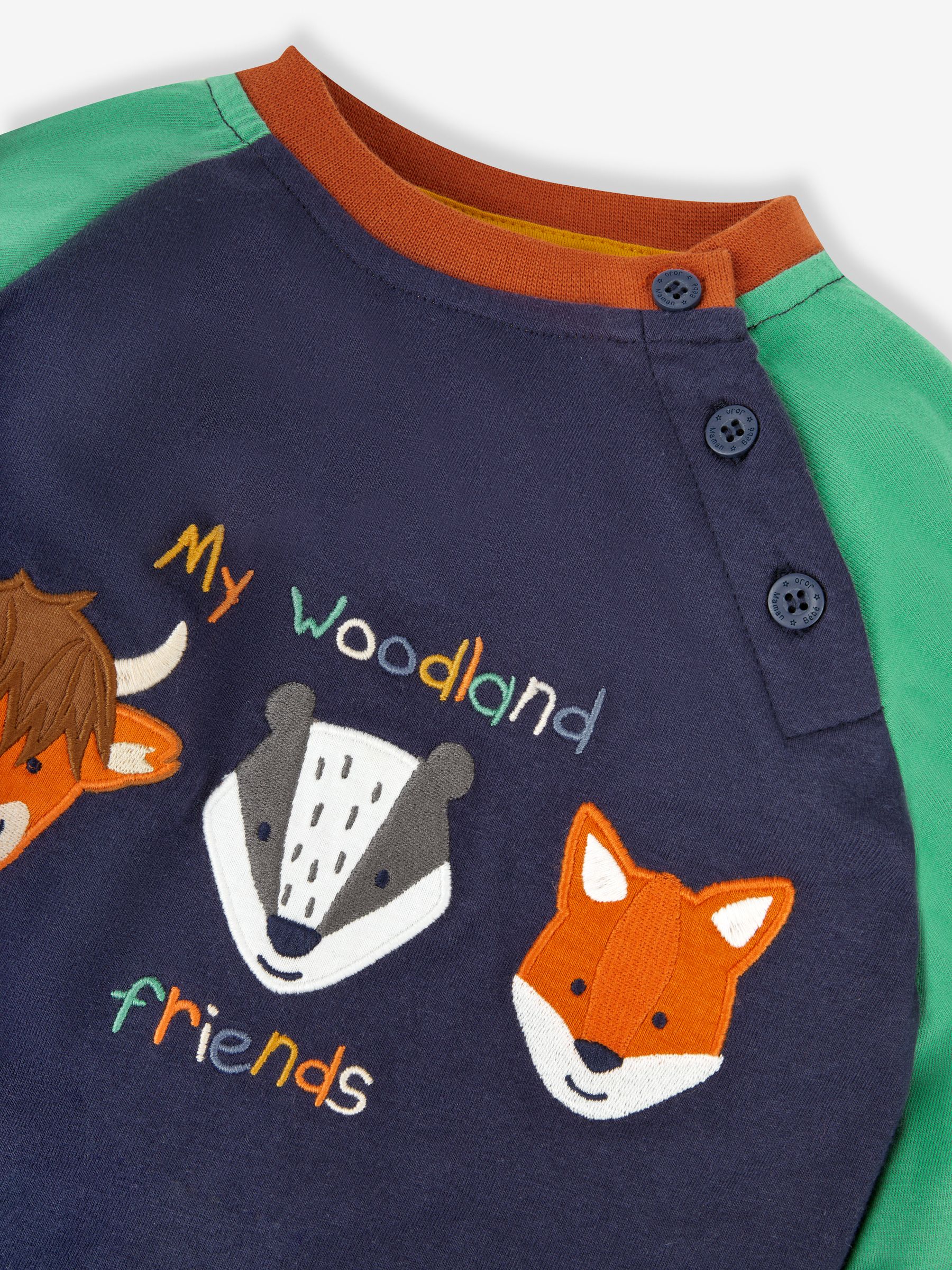 Navy Woodland Heads Appliqué Top - Image 2 of 2