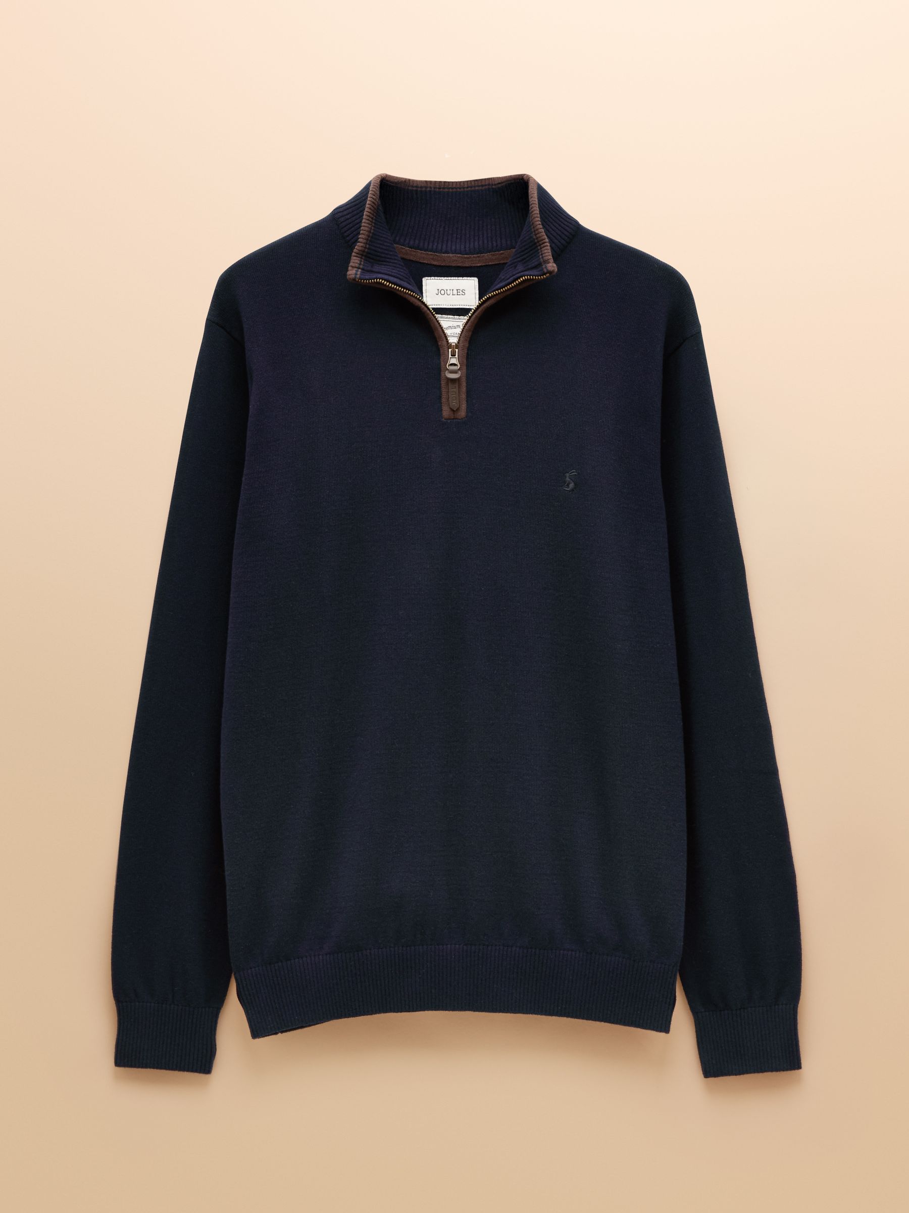 Hillside Navy Blue Quarter Zip Knitted Jumper - Image 7 of 7