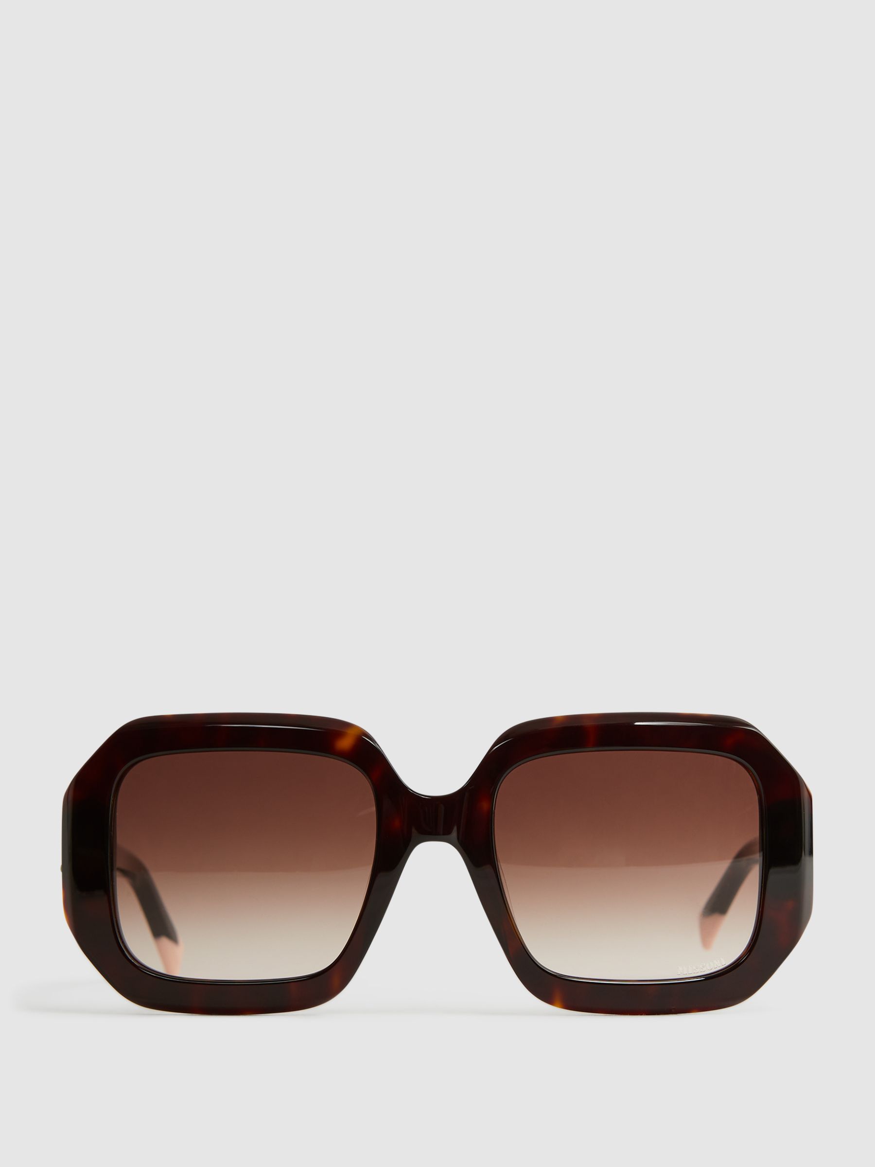 Missoni Eyewear Angular Tortoiseshell Sunglasses in Brown - Image 1 of 5