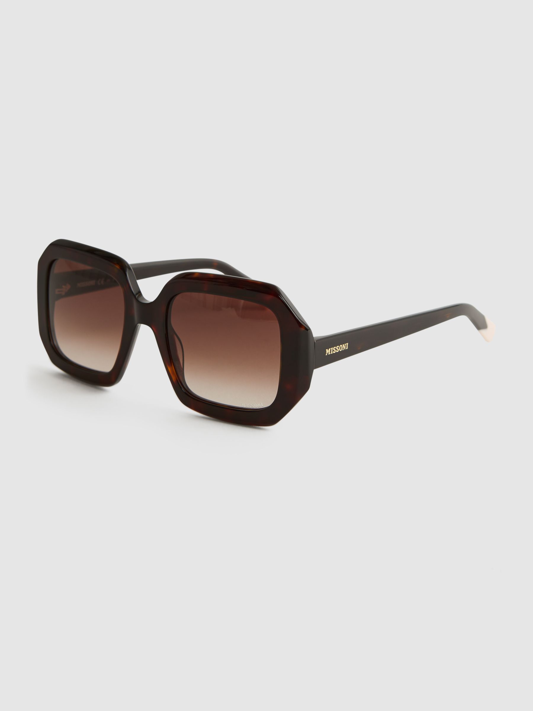 Missoni Eyewear Angular Tortoiseshell Sunglasses in Brown - Image 3 of 5