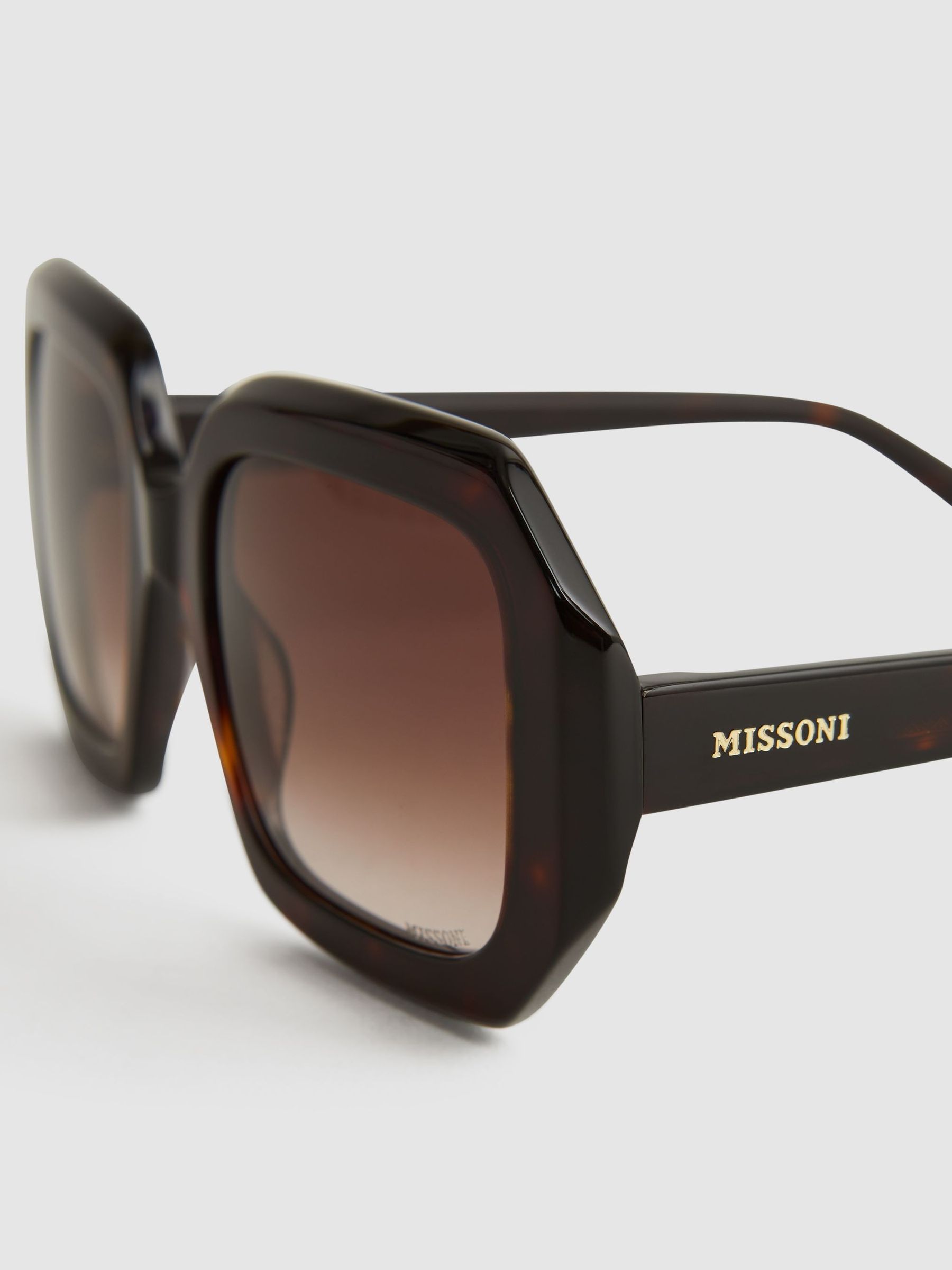 Missoni Eyewear Angular Tortoiseshell Sunglasses in Brown - Image 4 of 5