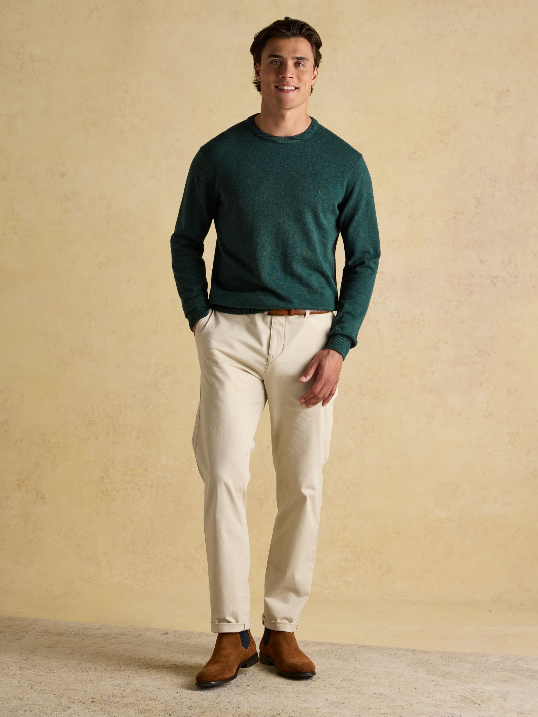 Hillside Dark Green Crew Neck Knitted Jumper - Image 3 of 8