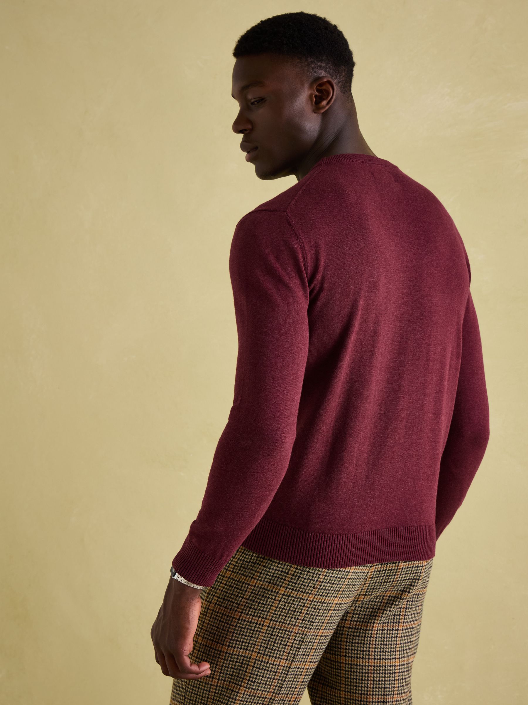 Hillside Burgundy Crew Neck Knitted Jumper - Image 2 of 7