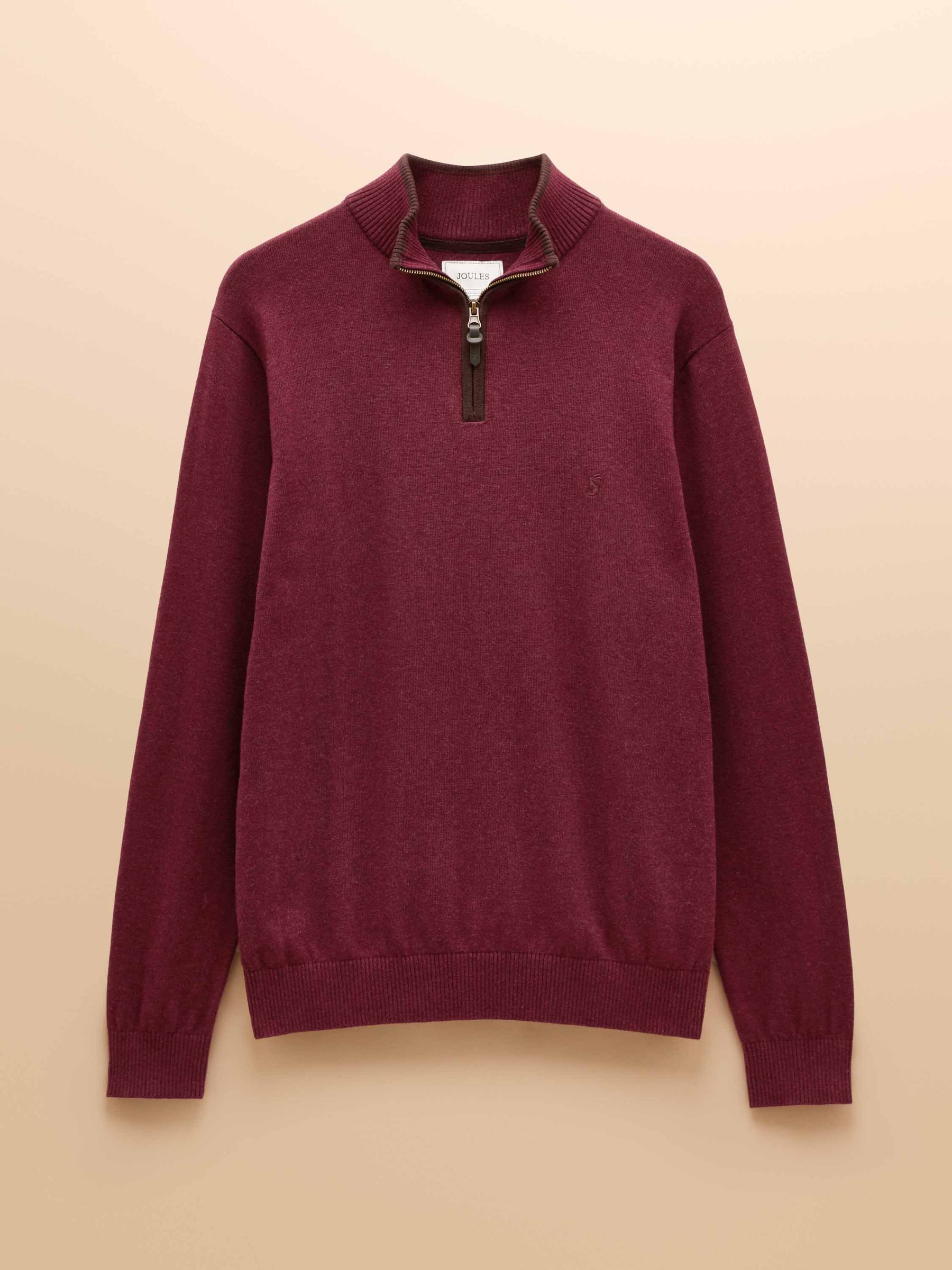 Hillside Burgundy Quarter Zip Knitted Jumper - Image 7 of 7