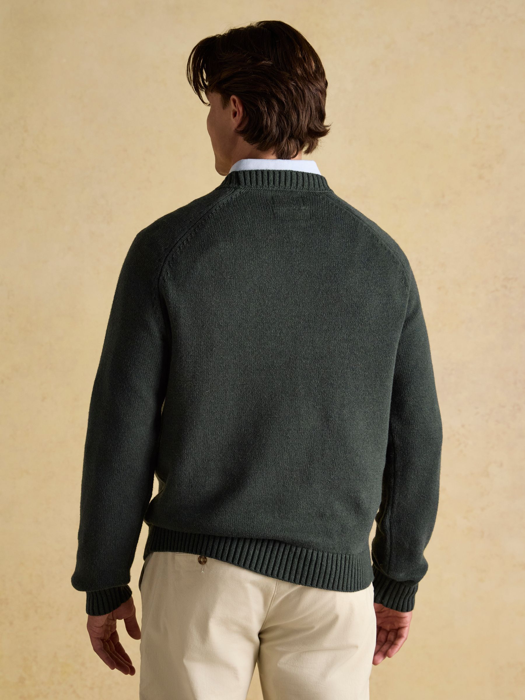 Jonty Green Intarsia Crew Knit Jumper - Image 2 of 7