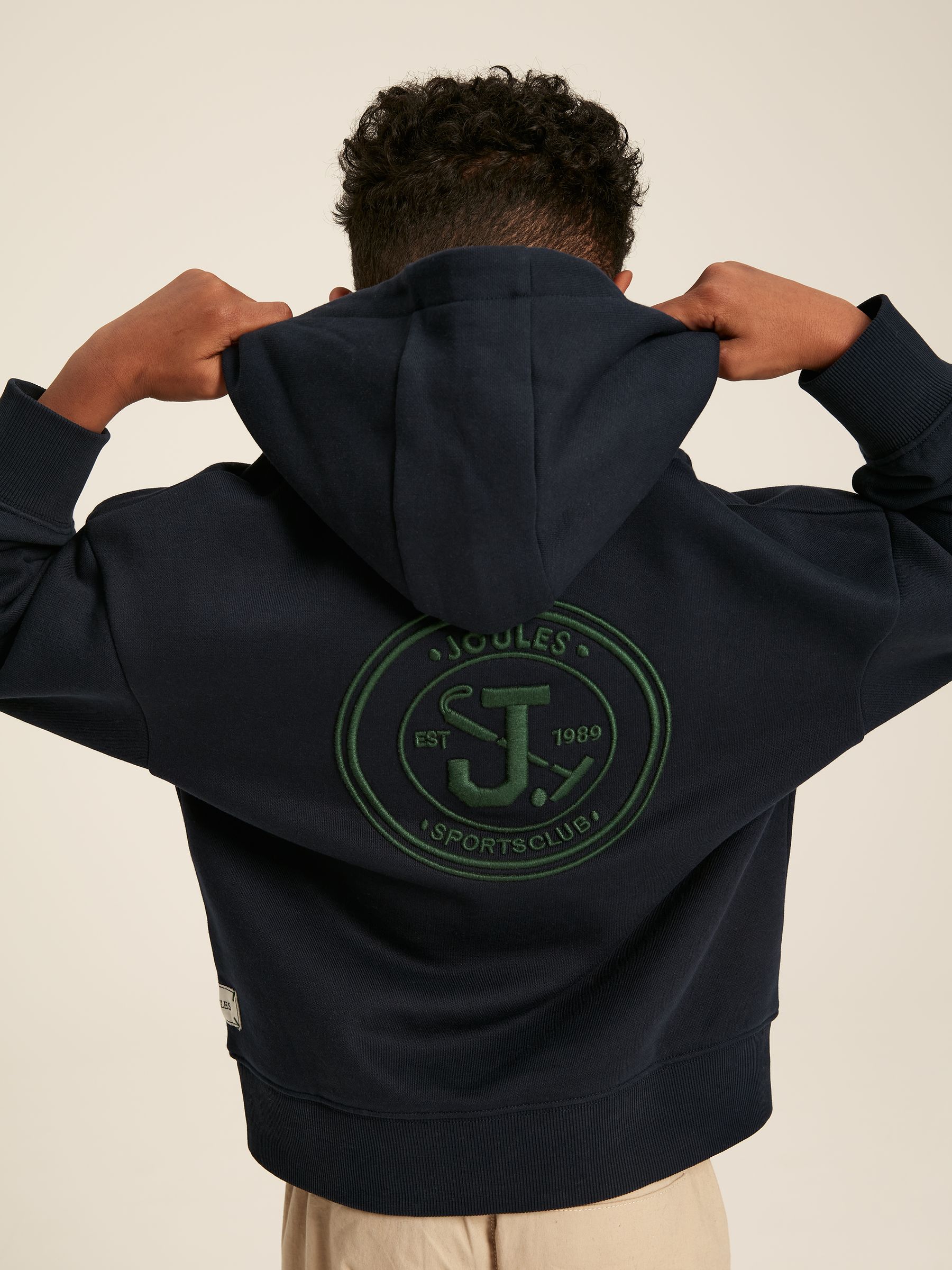 Barrett Navy Blue Embroidered Hoodie - Image 5 of 11