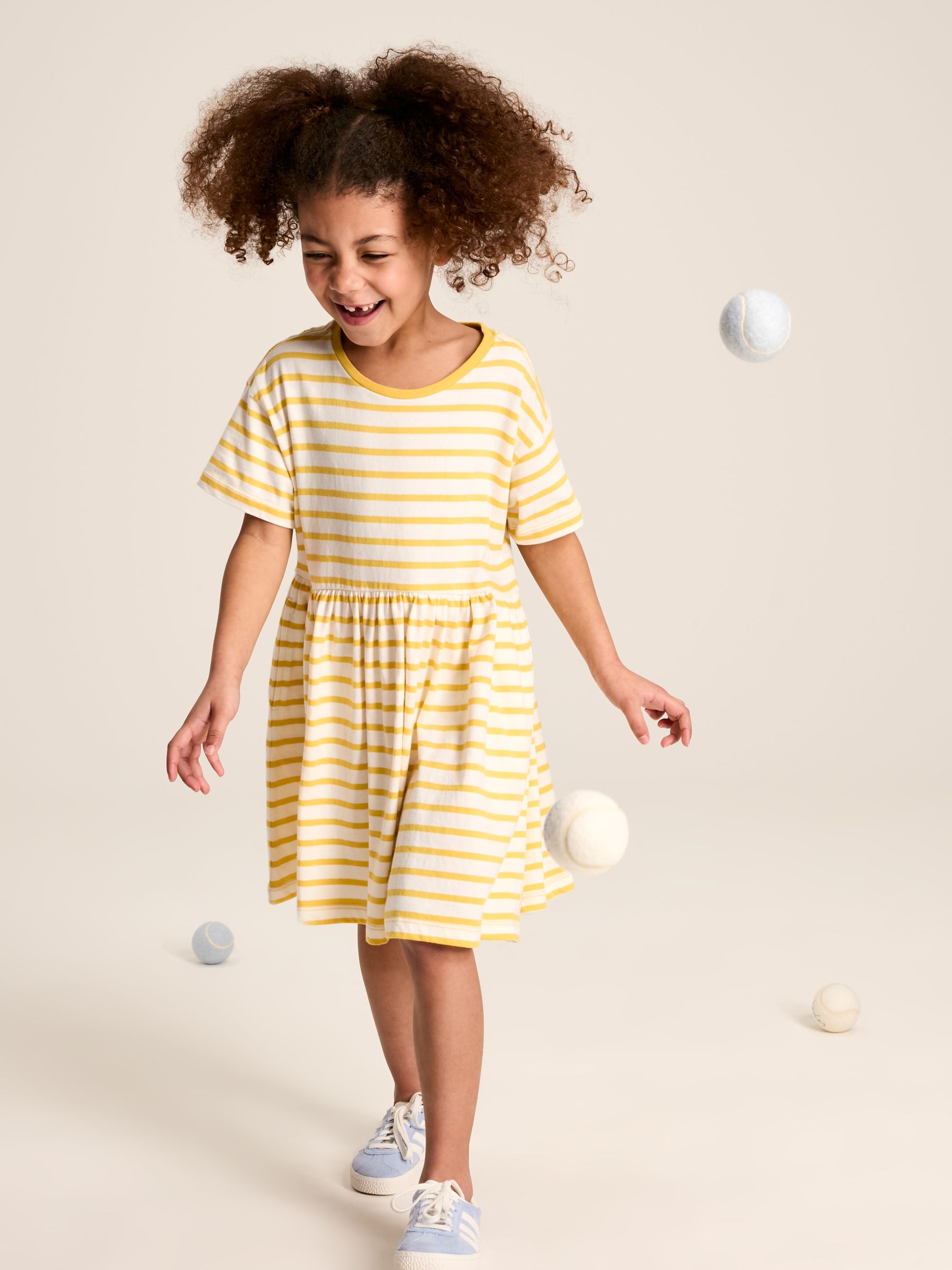 Skye Yellow Striped Jersey T-Shirt Dress - Image 1 of 9