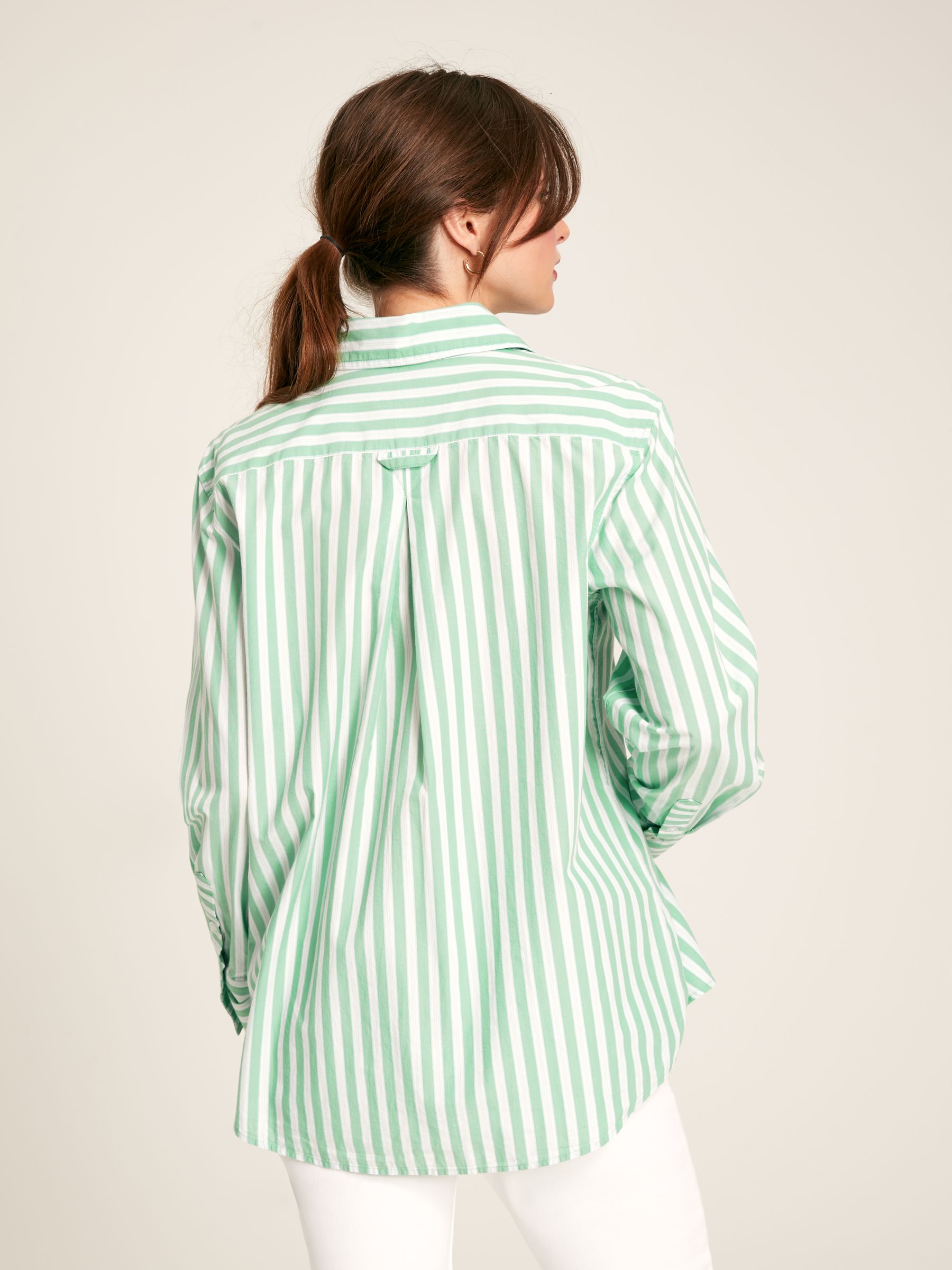 Amilla Green & White Striped Cotton Shirt - Image 2 of 7
