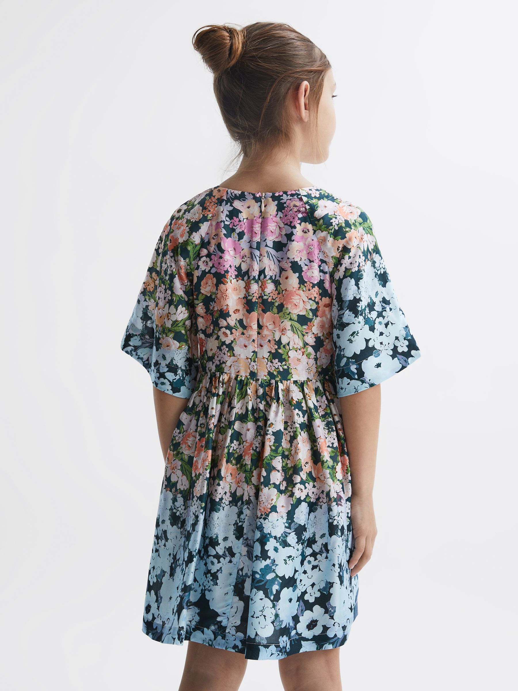 4-9 yrs Floral Print Bell Sleeve Dress in Multi - Image 5 of 6