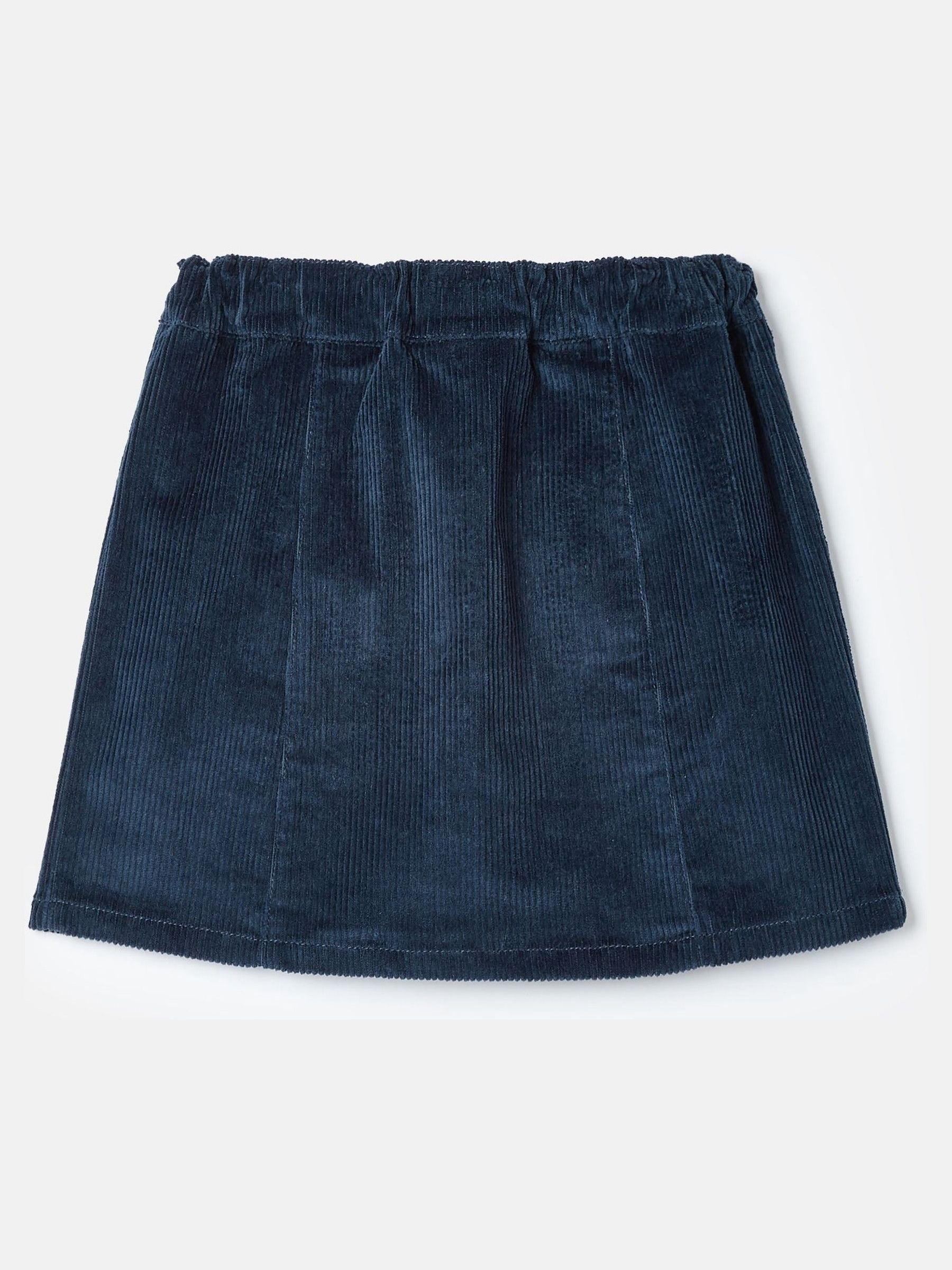 Victoria Navy Blue Kness Length Corduroy Skirt - Image 2 of 4