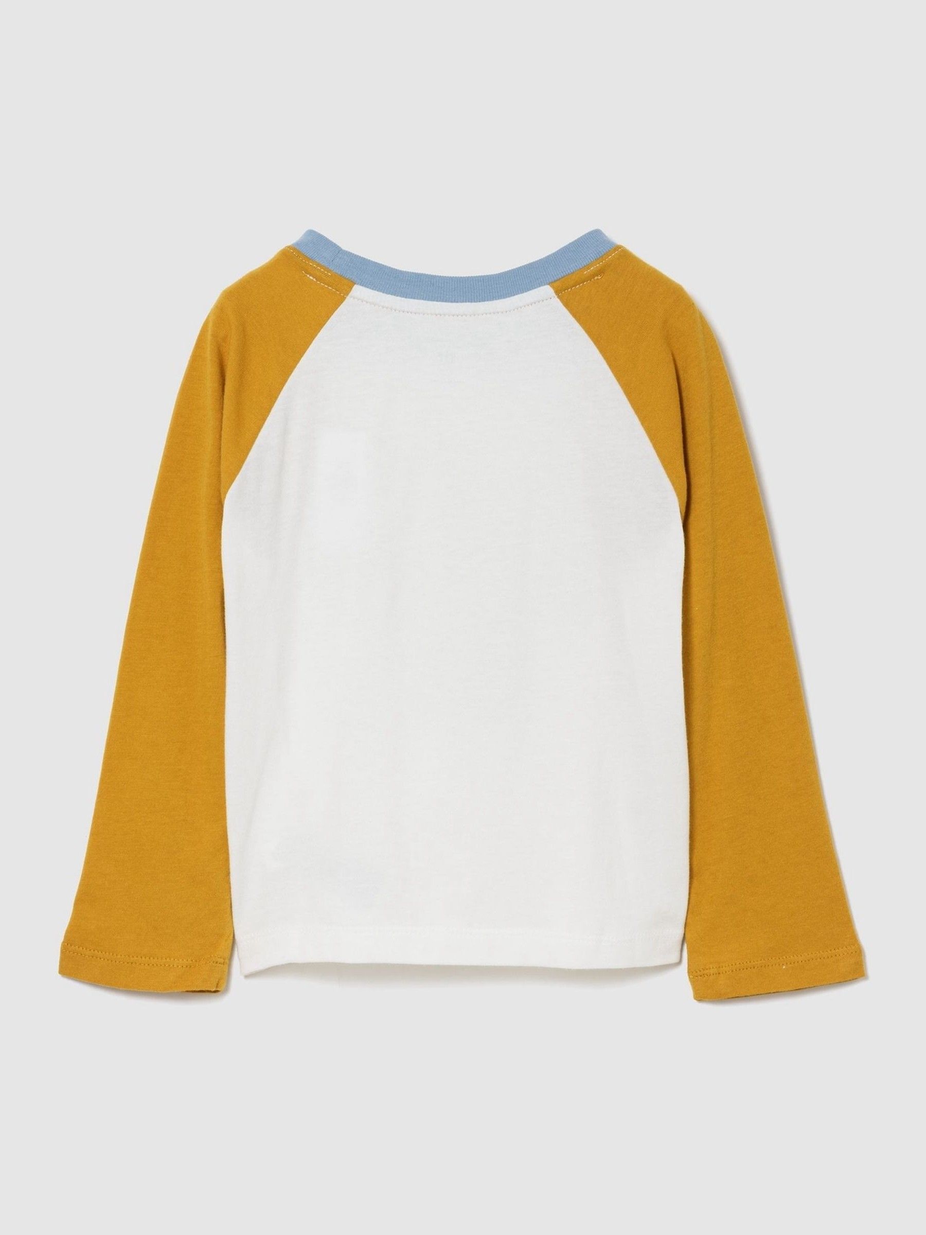 White/Yellow Drummer Colourblock Logo Long Sleeve T-Shirt - Image 2 of 3