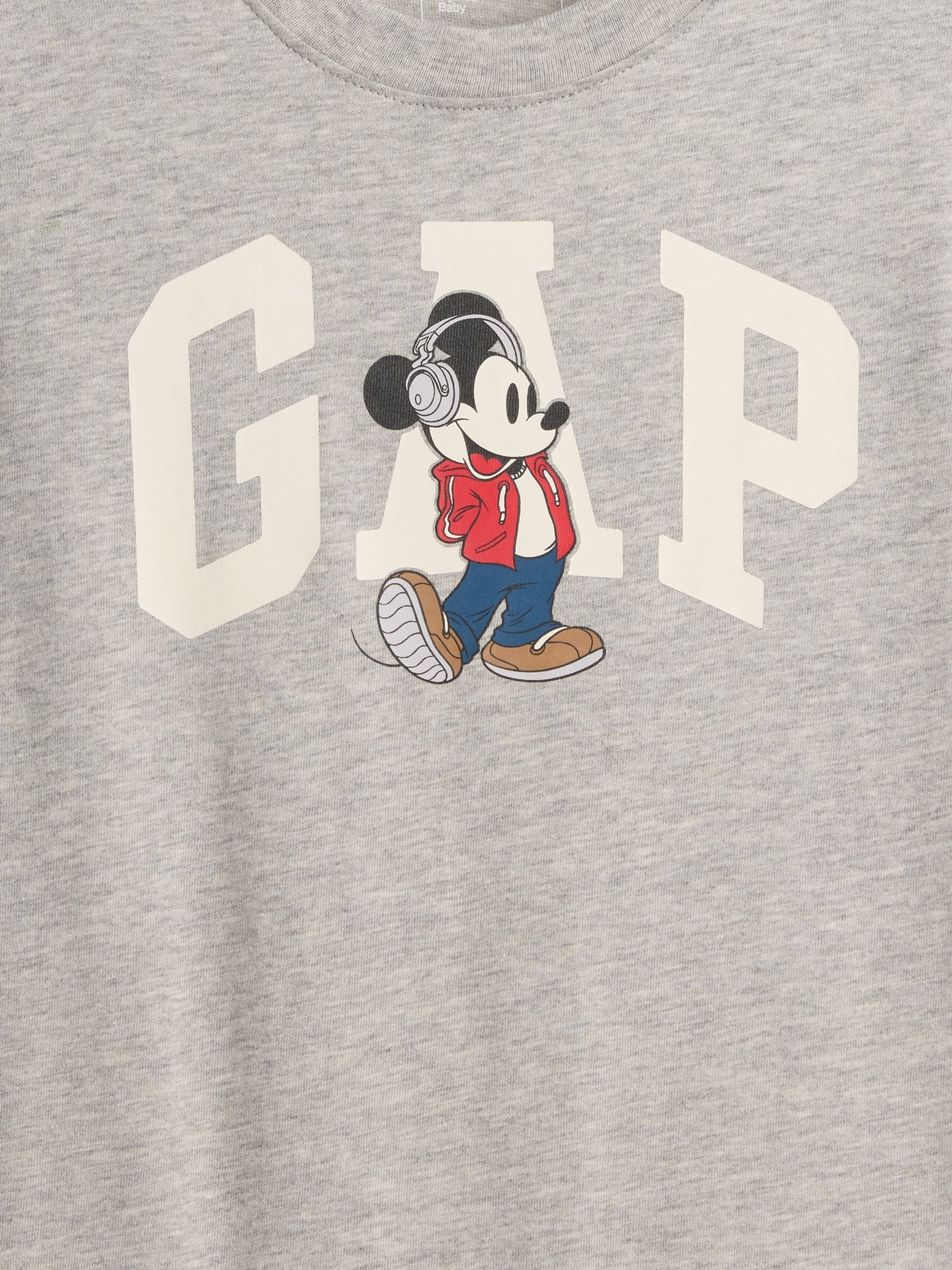 Grey Disney Mickey Mouse Logo T-Shirt - Image 3 of 3