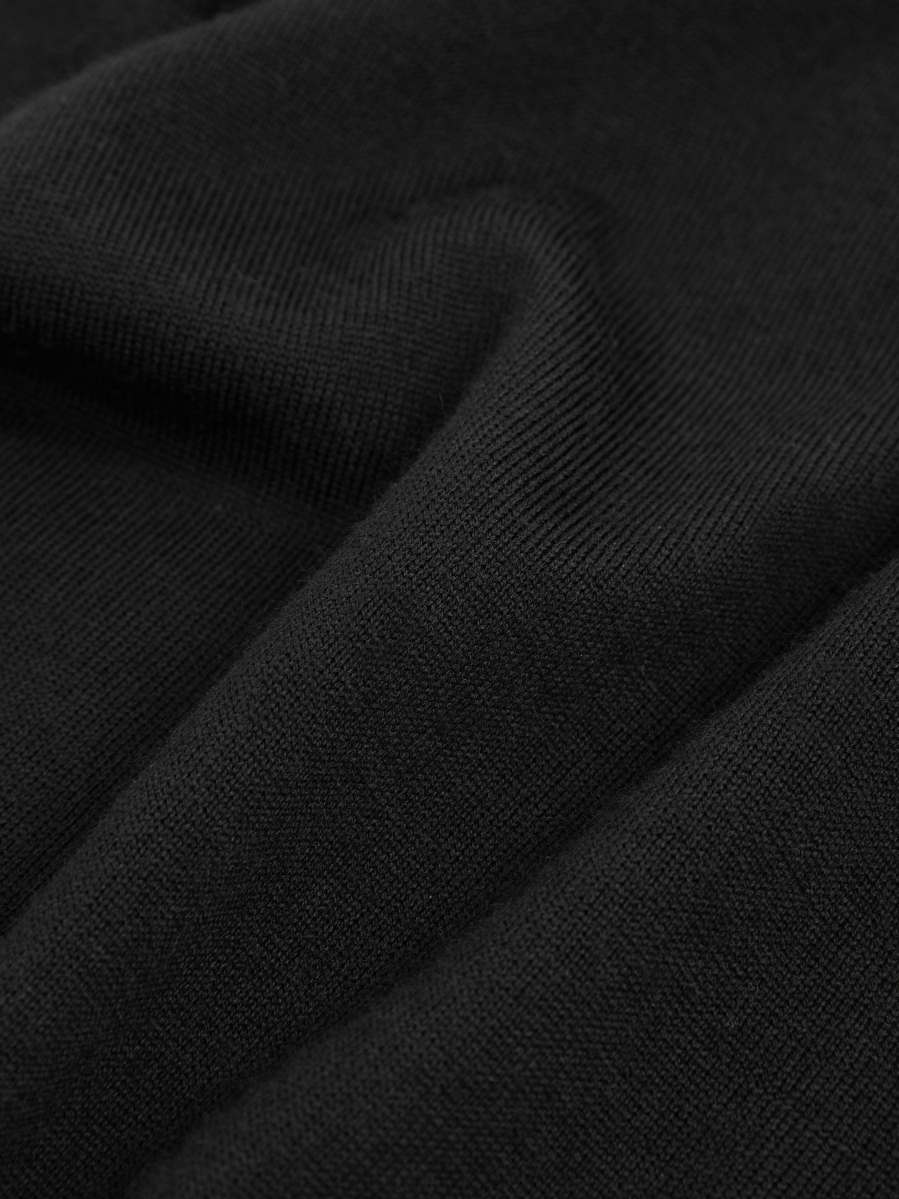 Slim Fit Merino Wool Roll Neck Jumper in Black - Image 6 of 6