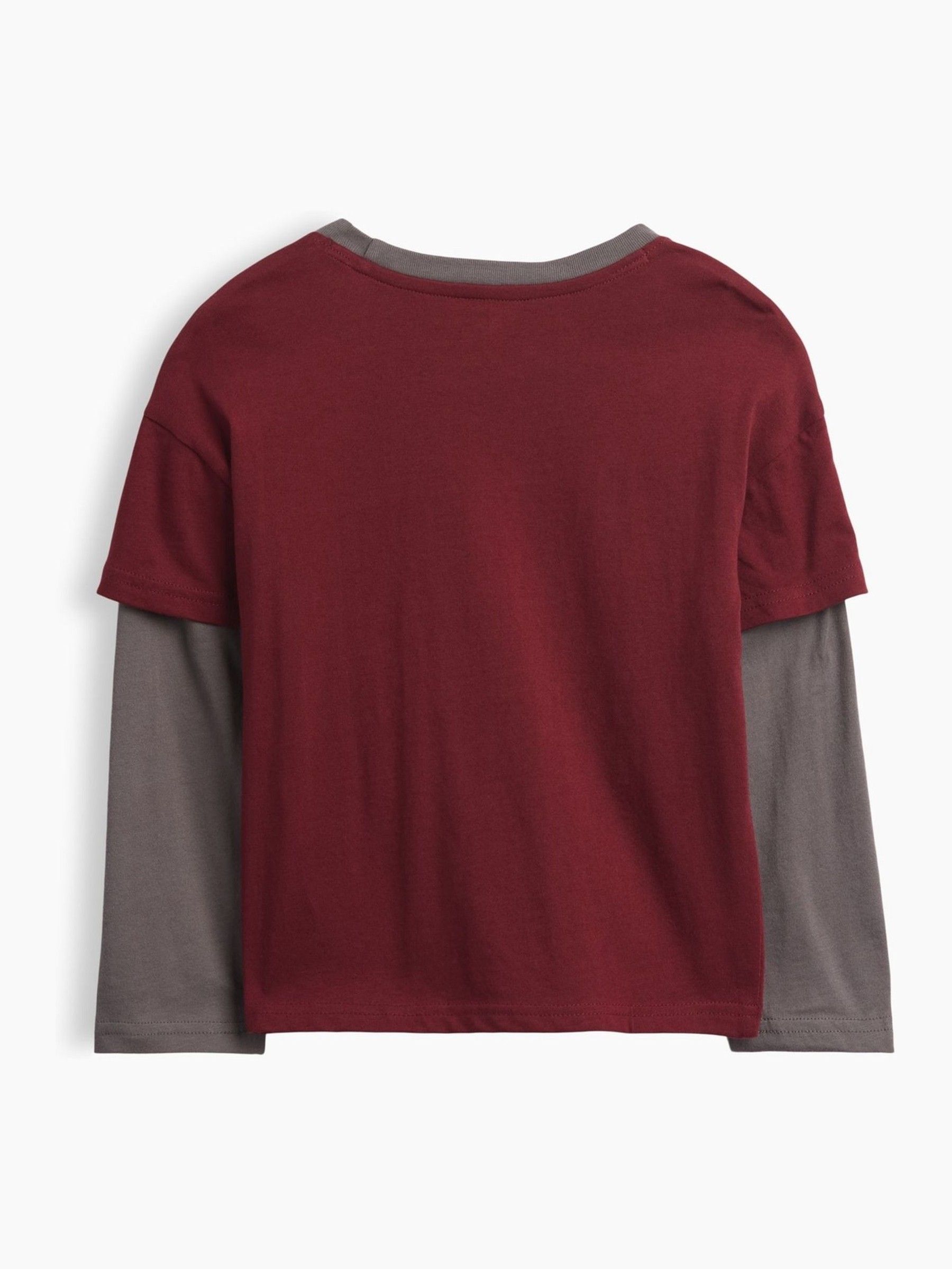 Red/Grey Graphic Long Sleeve T-Shirt - Image 2 of 3