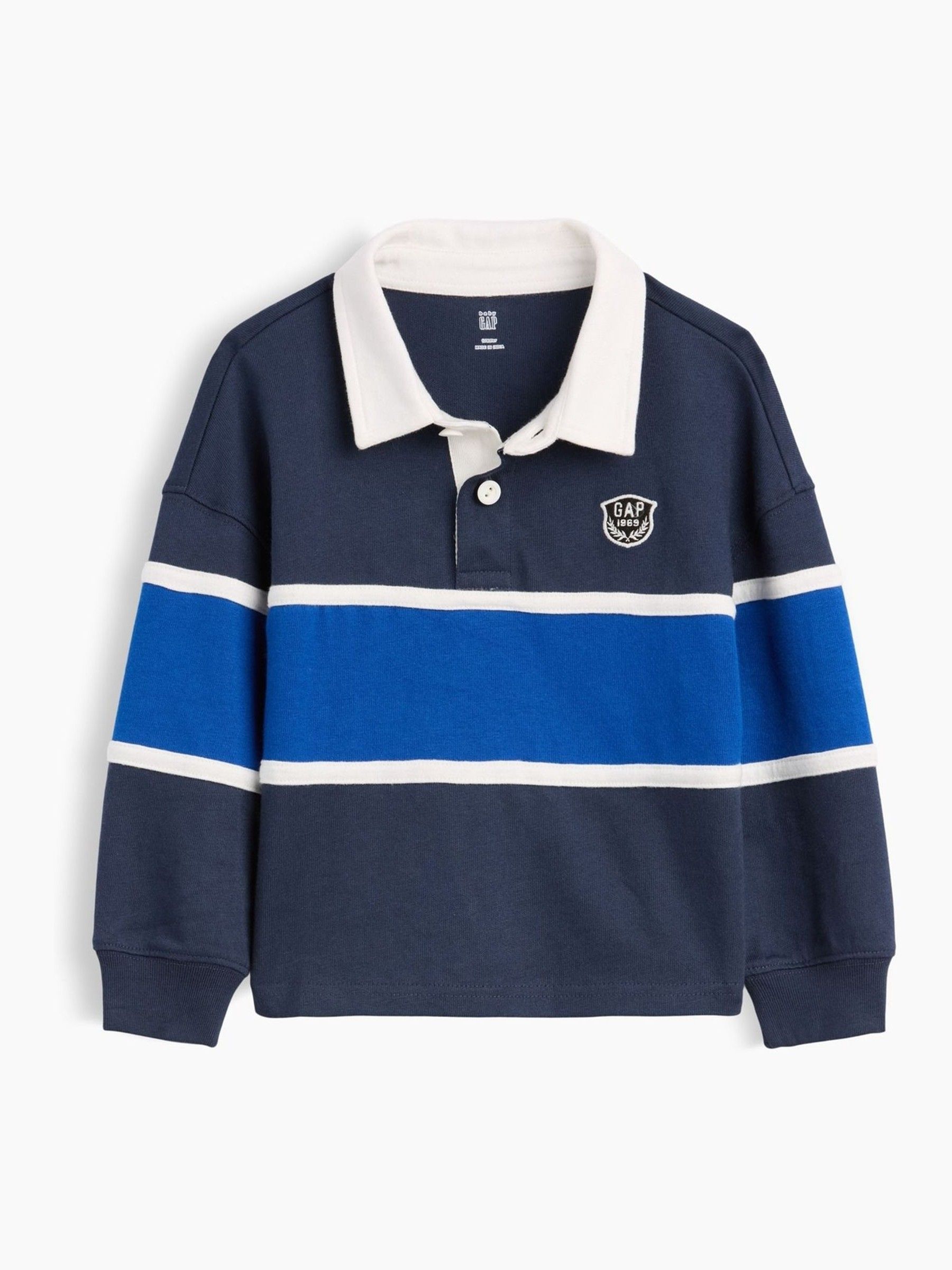 Navy/Blue Colourblock Rugby Polo Shirt - Image 2 of 4