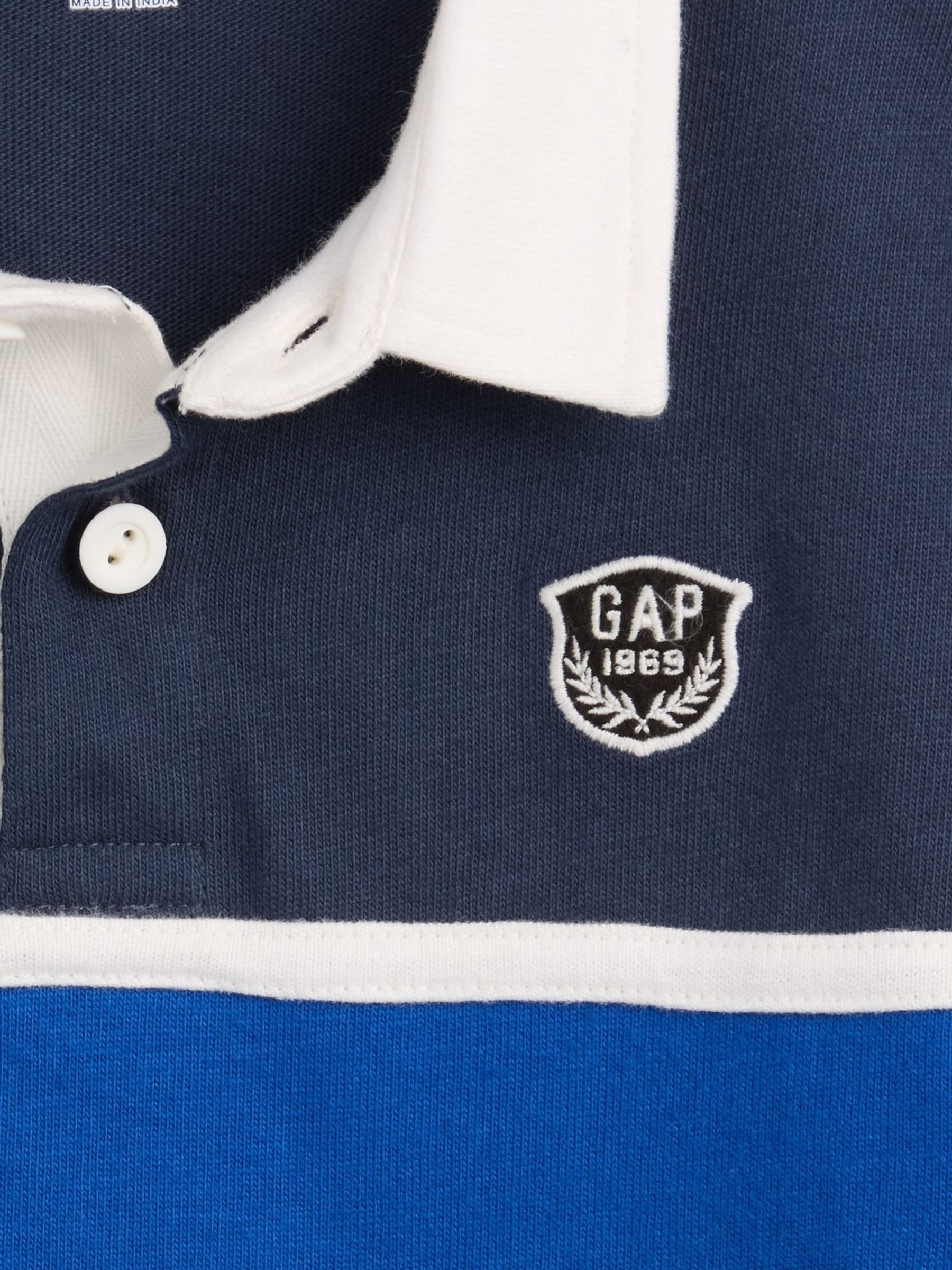 Navy/Blue Colourblock Rugby Polo Shirt - Image 4 of 4