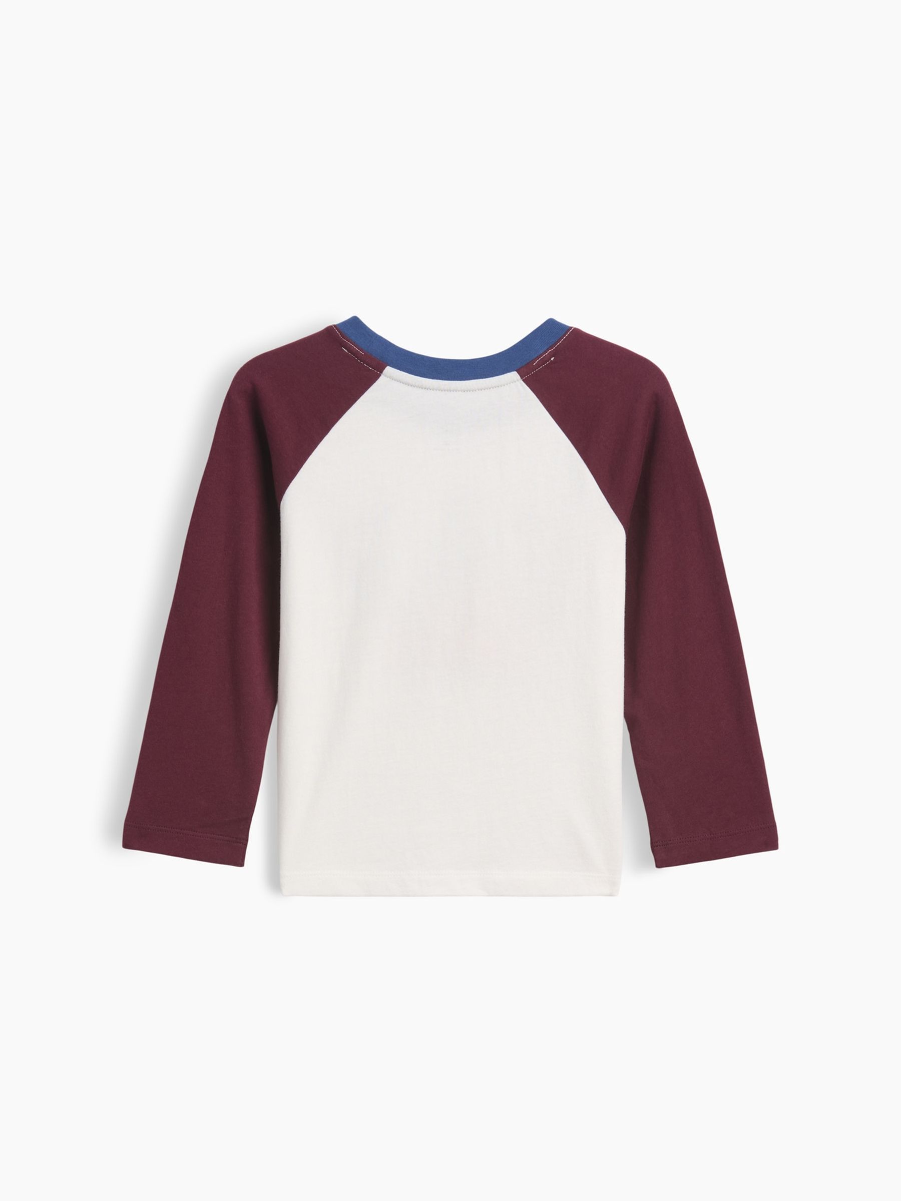 White/Burgundy Fire Engine Colourblock Logo Long Sleeve T-Shirt - Image 2 of 2 White/Burgundy Fire Engine Colourblock Logo Long Sleeve T-Shirt - Image 2 of 2