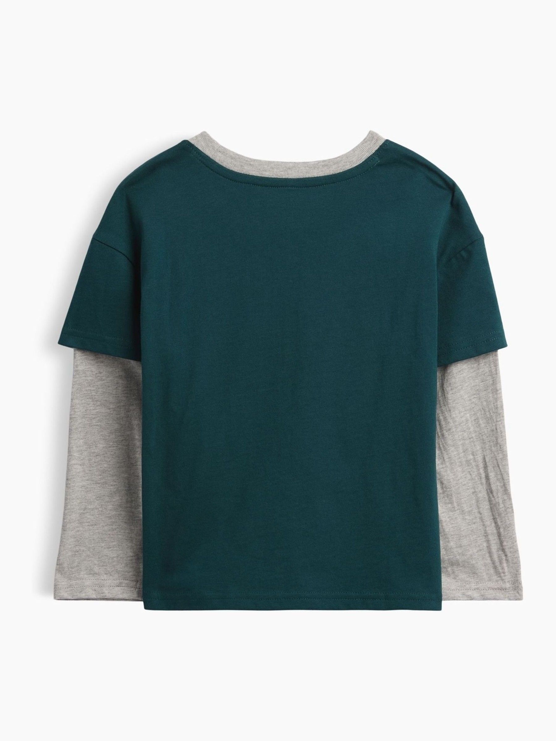 Green/Grey Digger Graphic Long Sleeve T-Shirt - Image 2 of 3