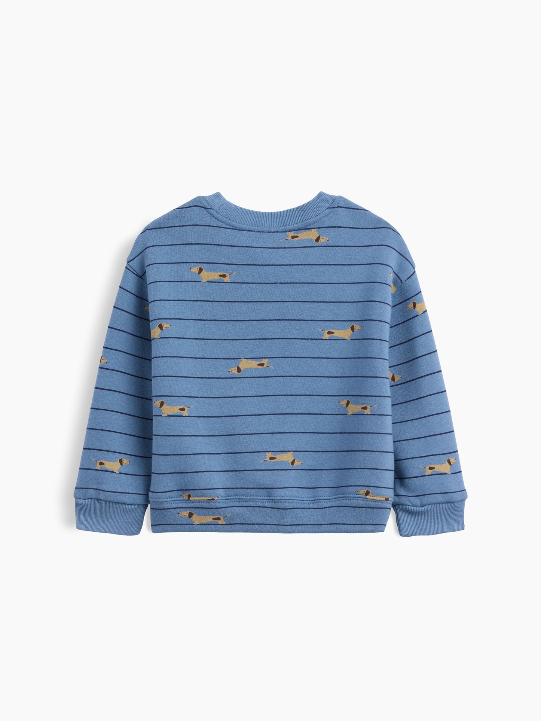 Beige Stripe Dachshund Vintage Soft Varsity Logo Sweatshirt - Image 2 of 3
