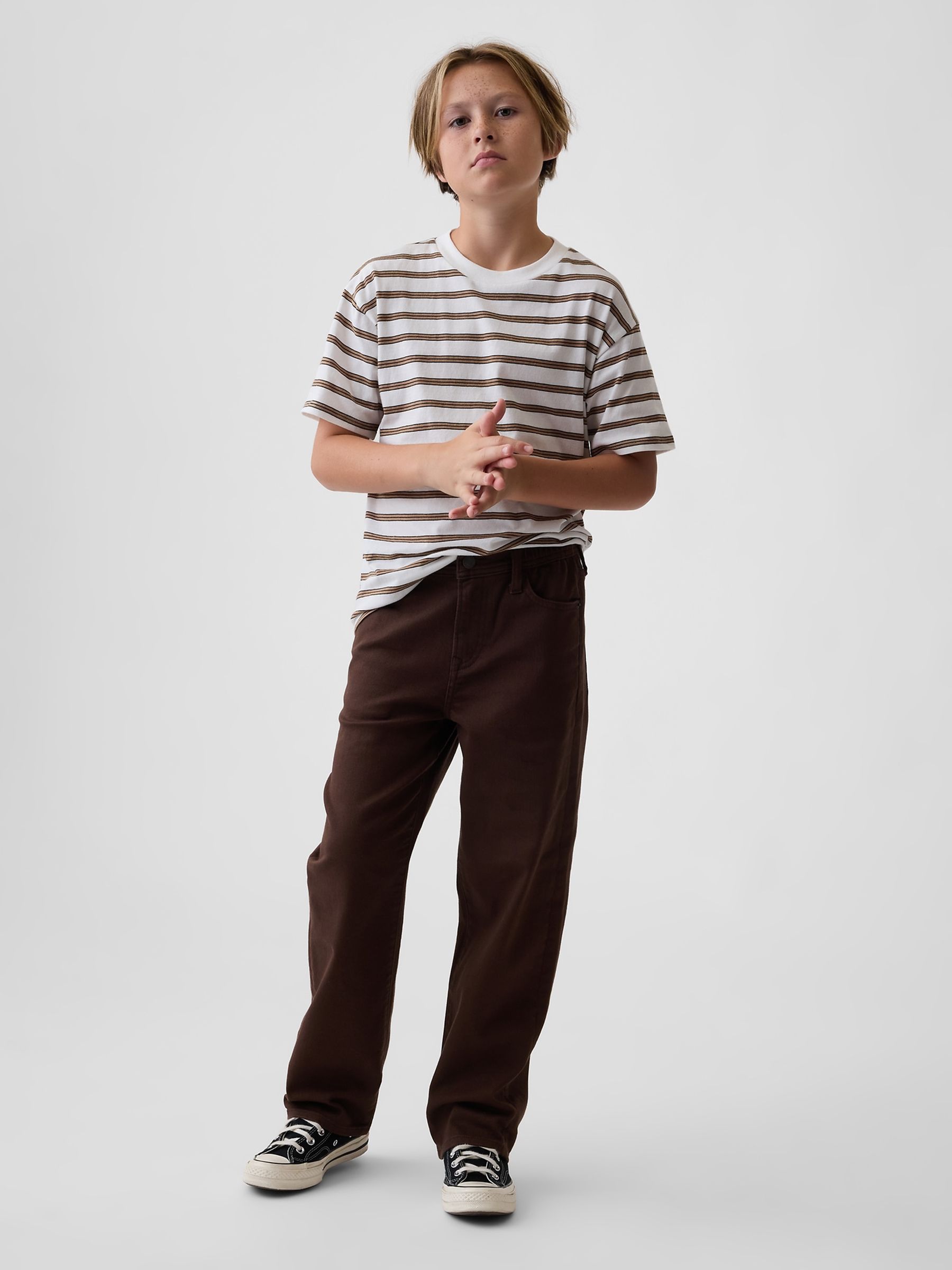 Brown Relaxed Straight Jeans - Image 1 of 4 Brown Relaxed Straight Jeans - Image 1 of 4